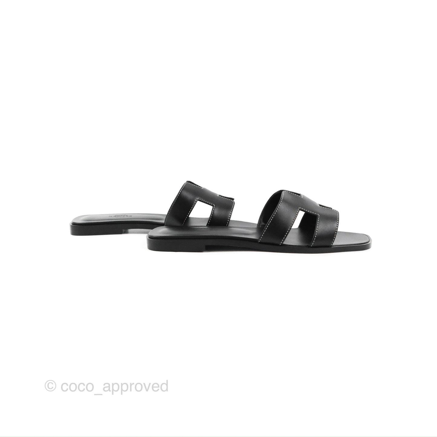 Hermès Oran Sandals in Black Size 38.5