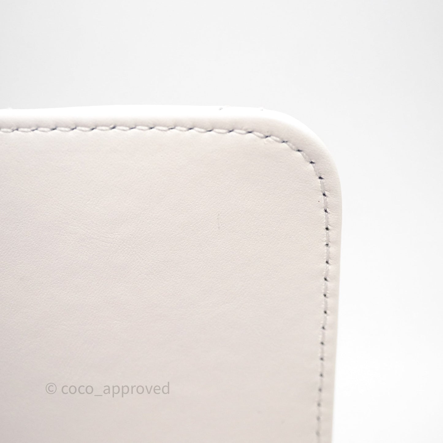Chanel Quilted Perfect Fit Adjustable White Calfskin Aged Gold Hardware