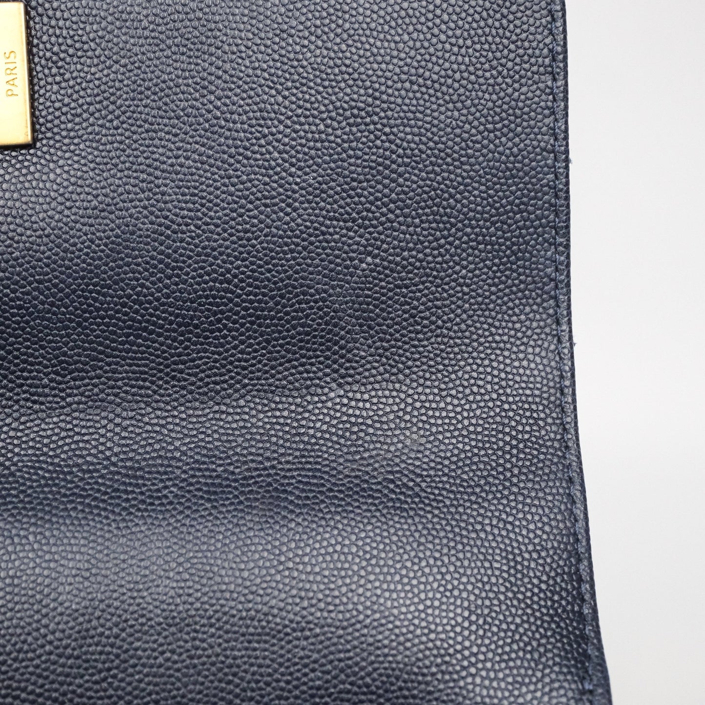 Chanel Small Coco Handle Chevron Navy Caviar Aged Gold Hardware Lizard Handle