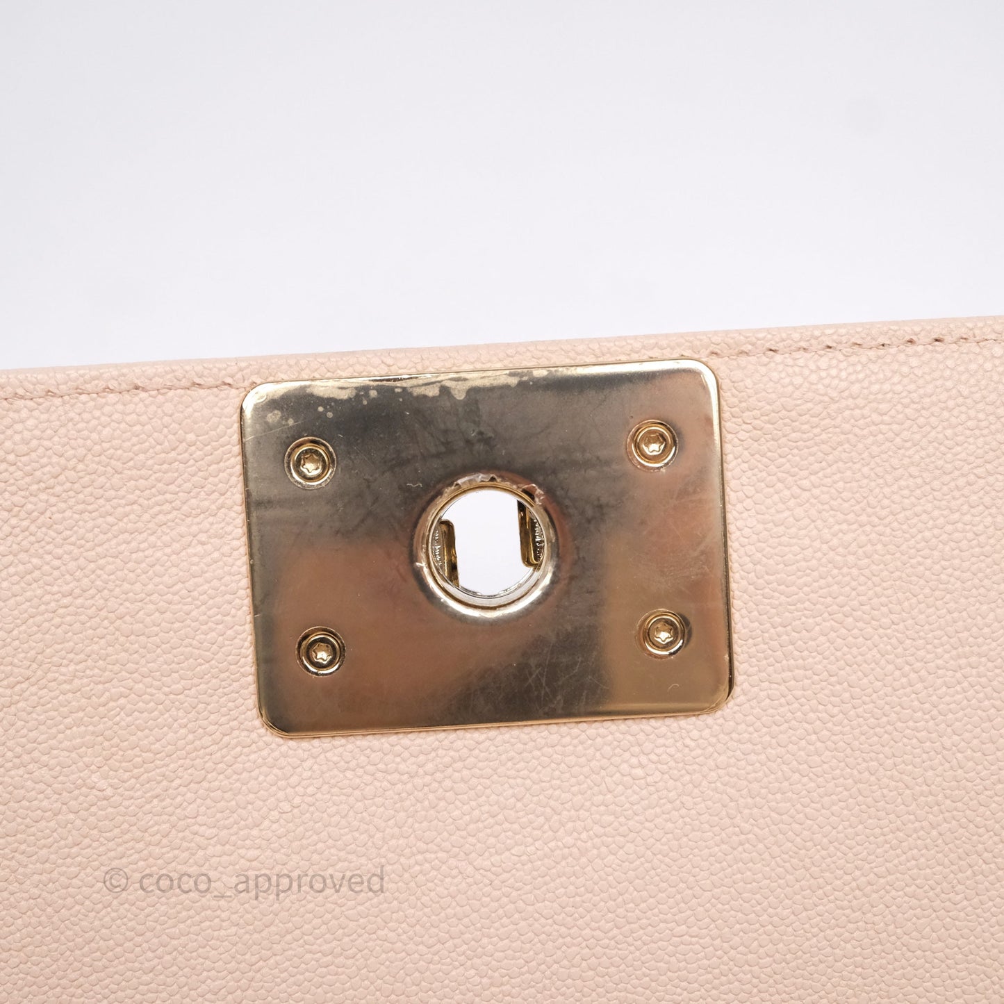 Chanel Chevron Medium Boy Light Pink Caviar Gold Hardware