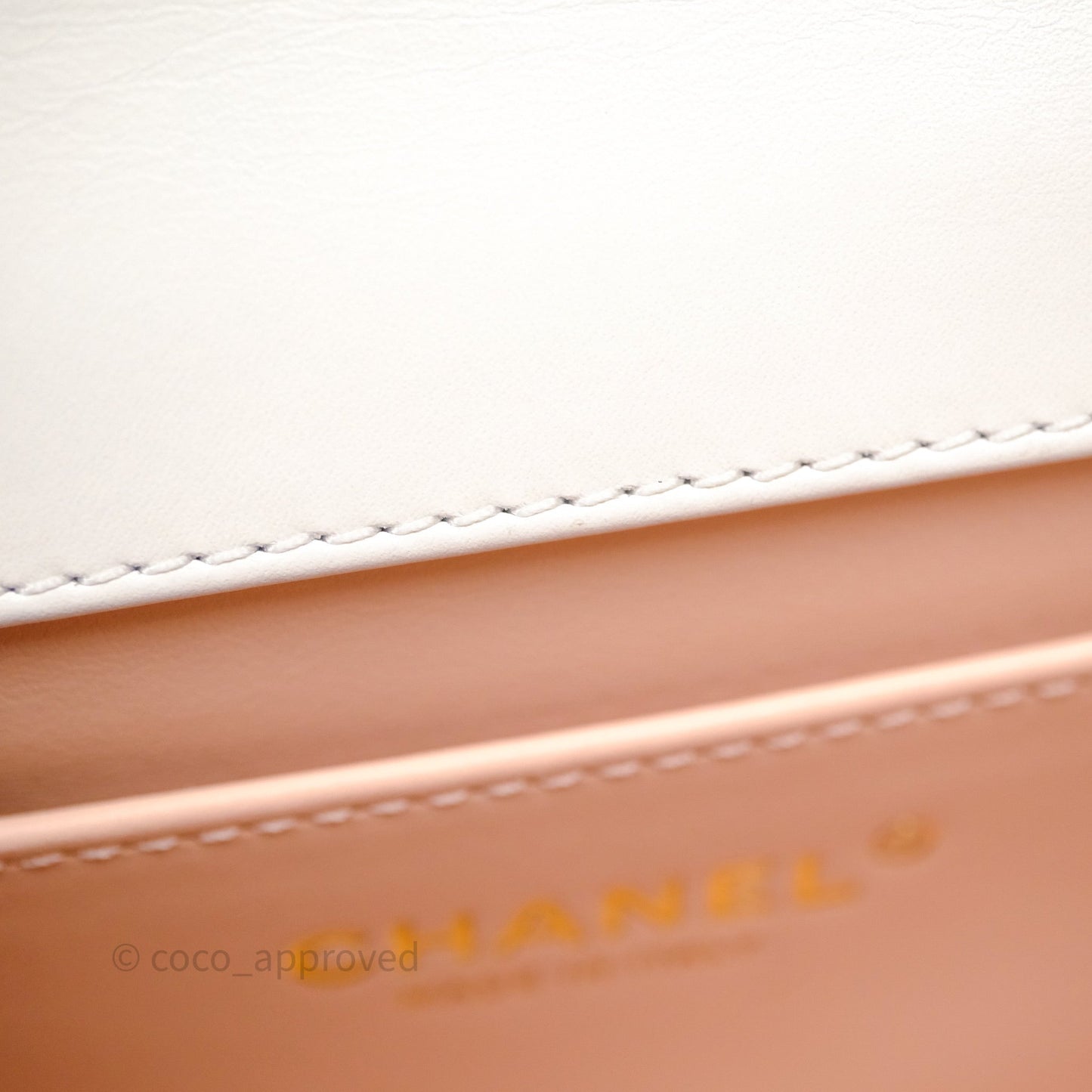 Chanel Quilted Perfect Fit Adjustable White Calfskin Aged Gold Hardware