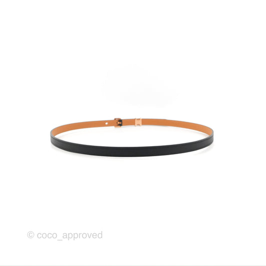 Hermes Pop H 15 Belt Epsom Black Rose Gold Hardware Size 90