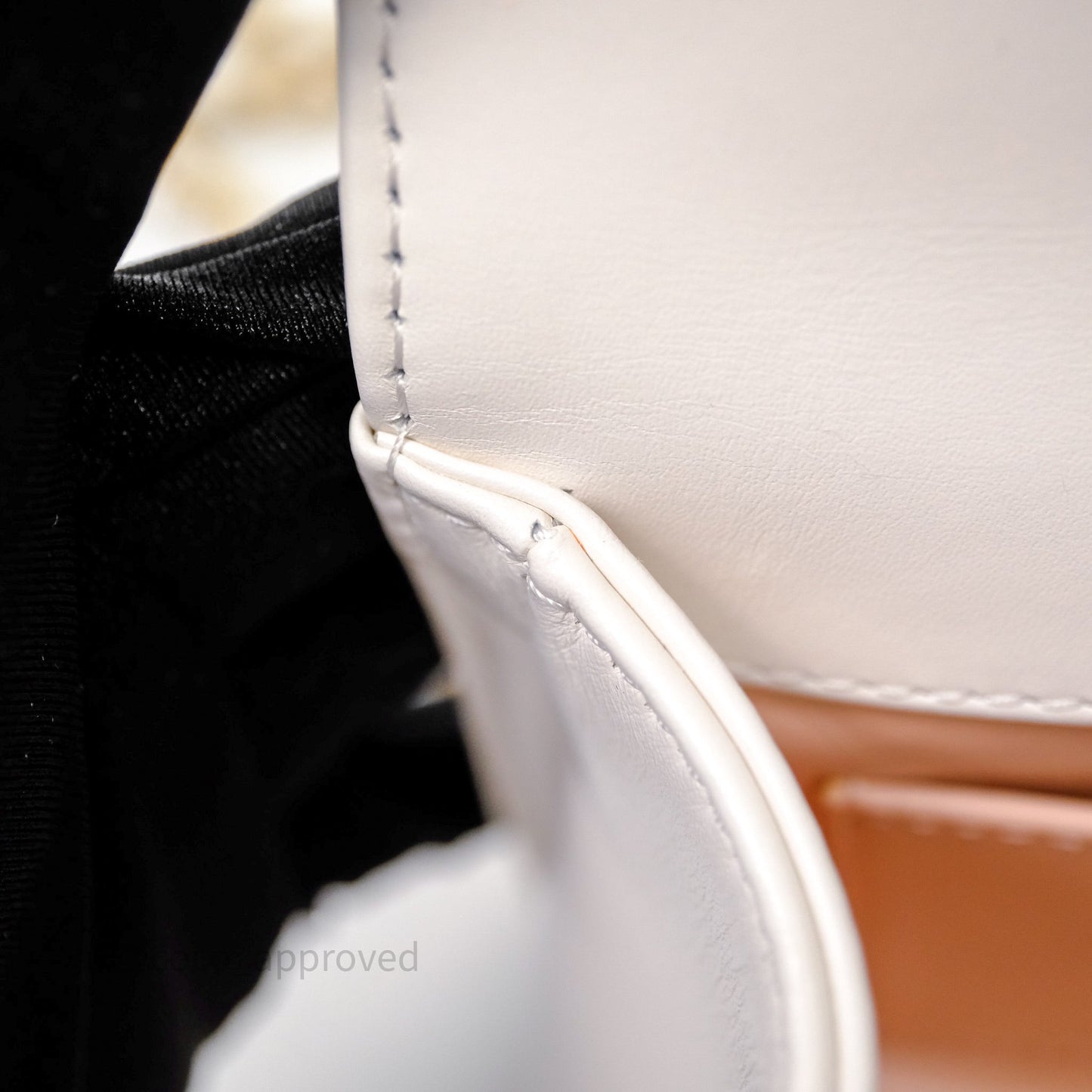 Chanel Quilted Perfect Fit Adjustable White Calfskin Aged Gold Hardware