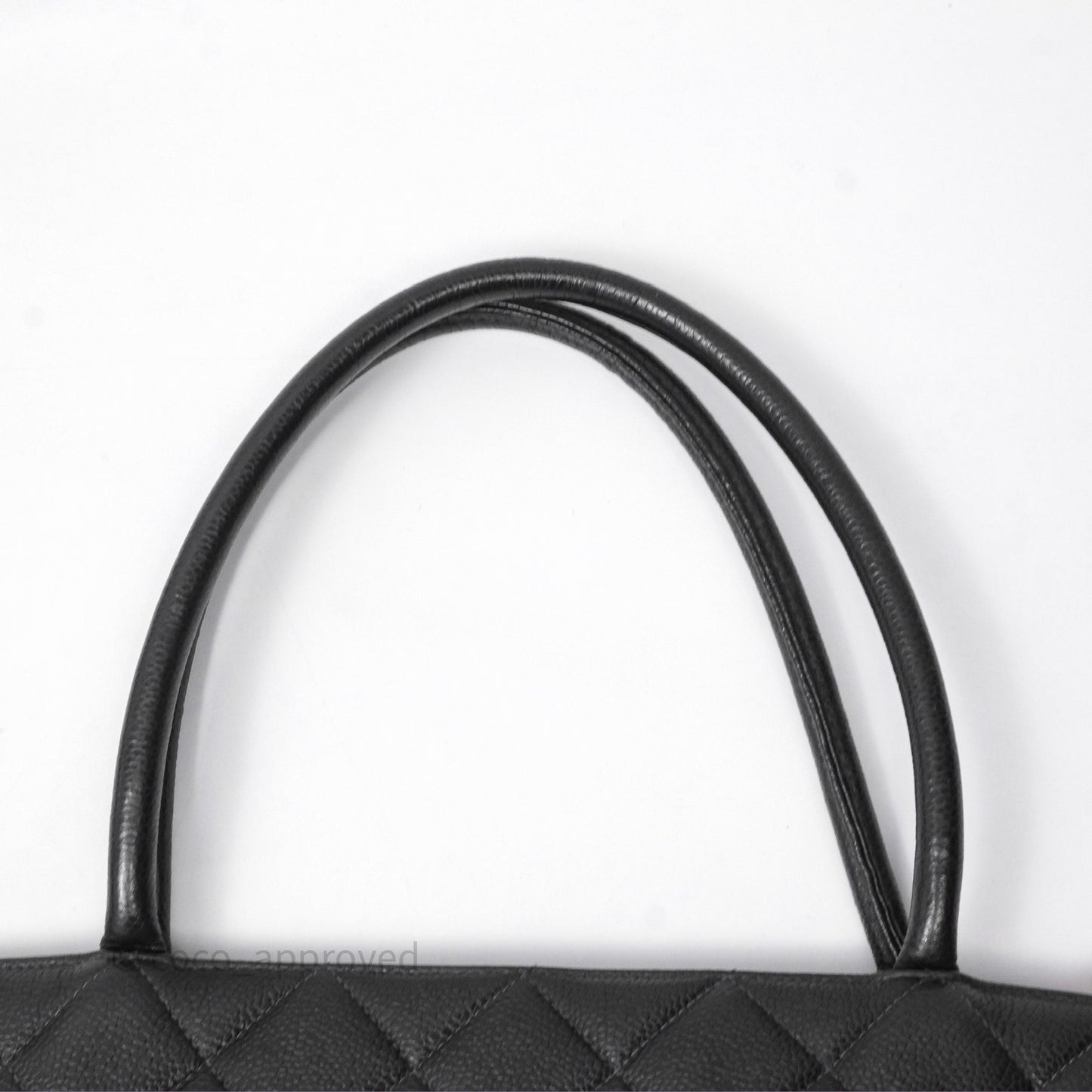 Chanel Vintage Medallion CC Black Caviar Tote Bag Gold Hardware
