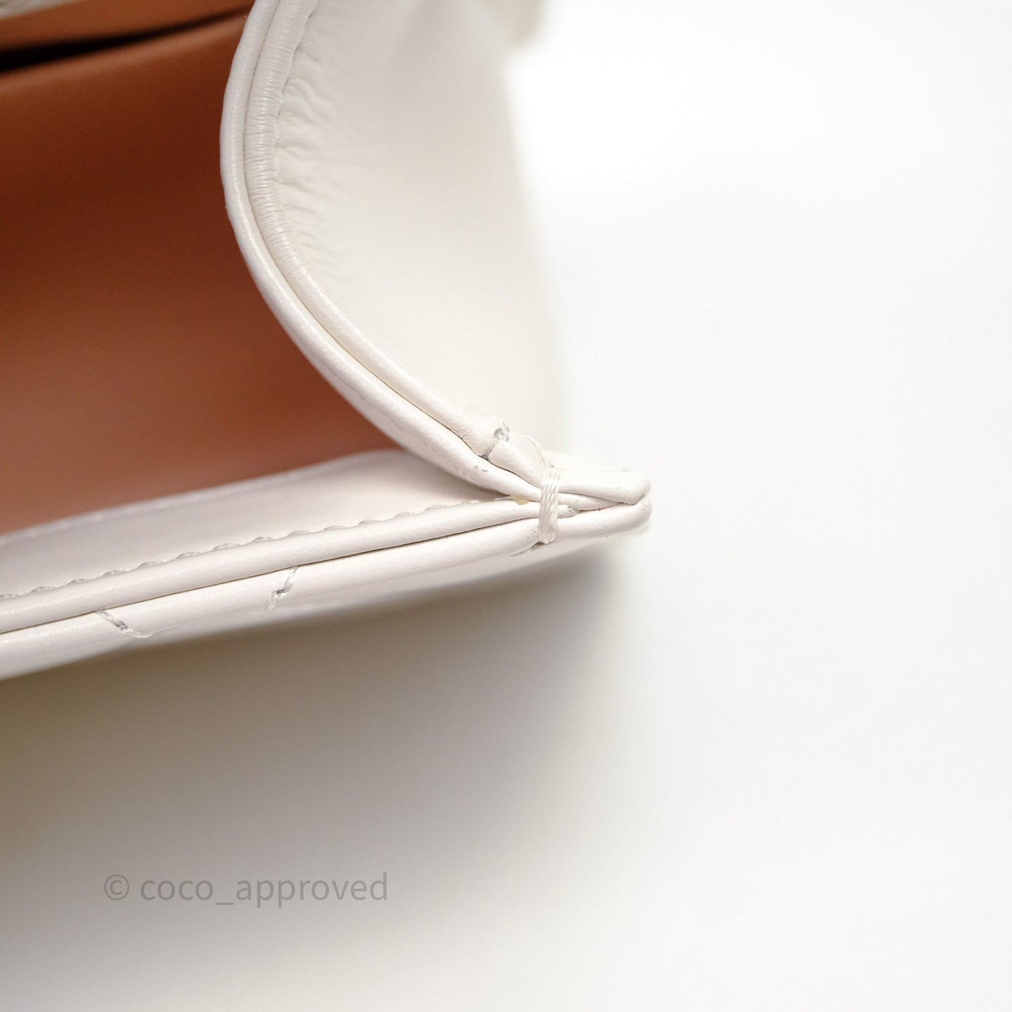 Chanel Quilted Perfect Fit Adjustable White Calfskin Aged Gold Hardware