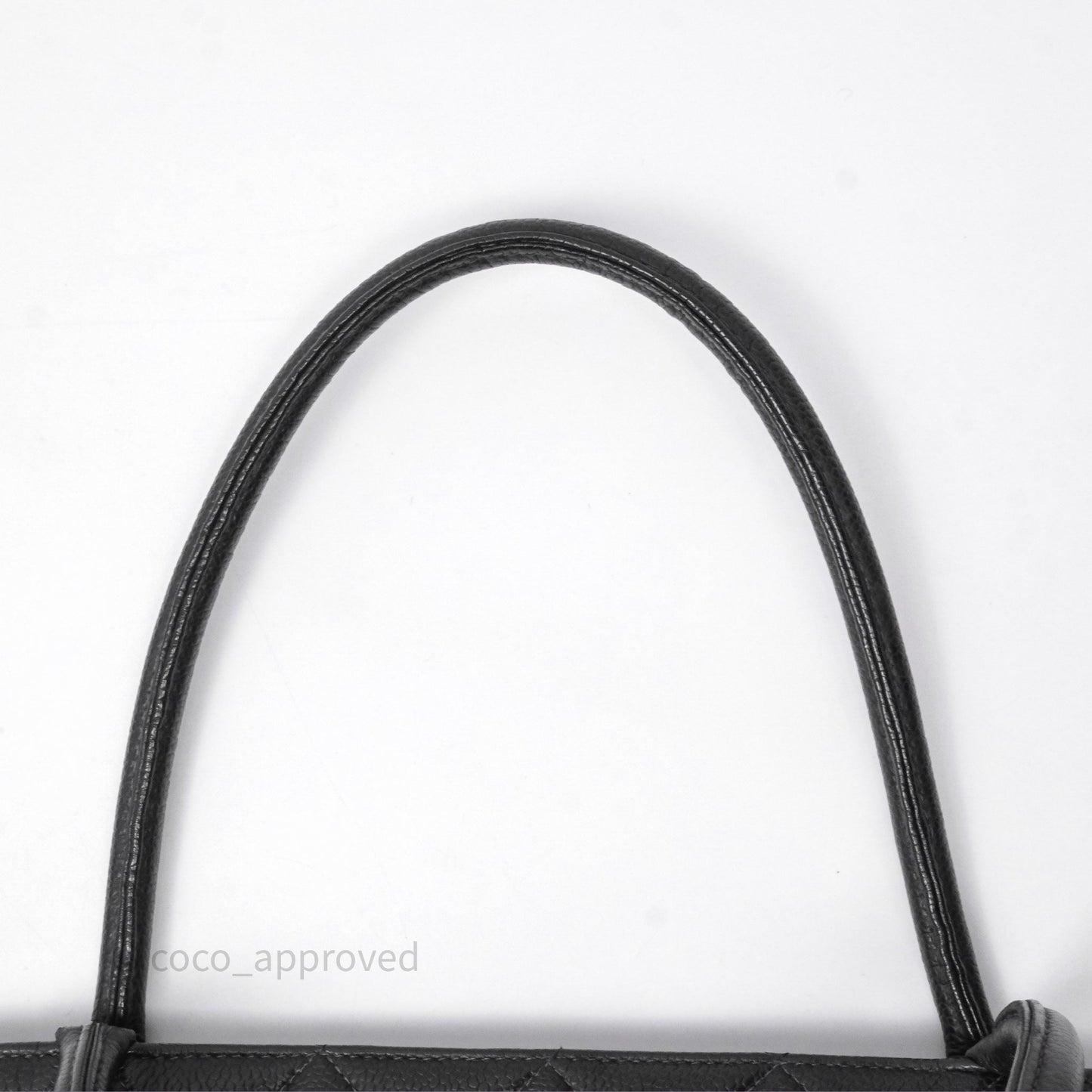 Chanel Vintage Medallion CC Black Caviar Tote Bag Gold Hardware