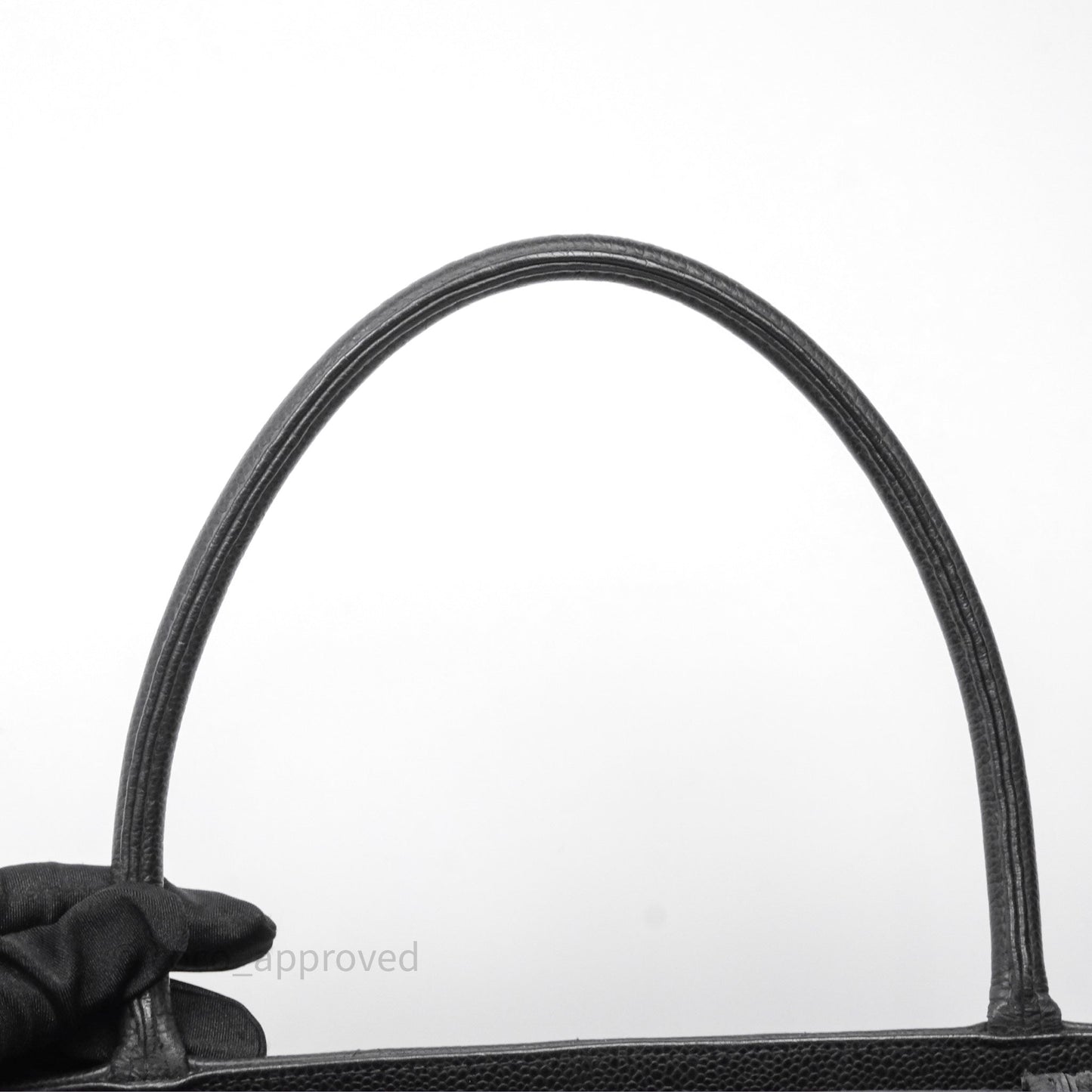 Chanel Vintage Medallion CC Black Caviar Tote Bag Gold Hardware