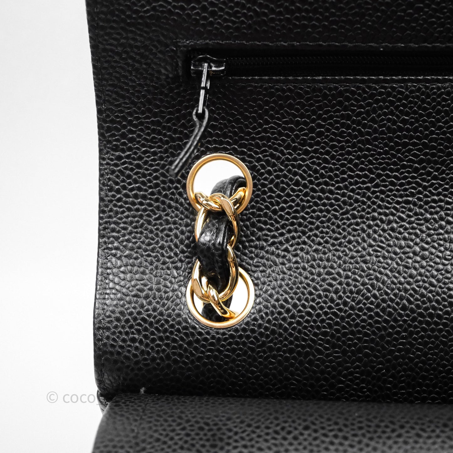 Chanel Quilted Jumbo Double Flap Black Caviar Gold Hardware