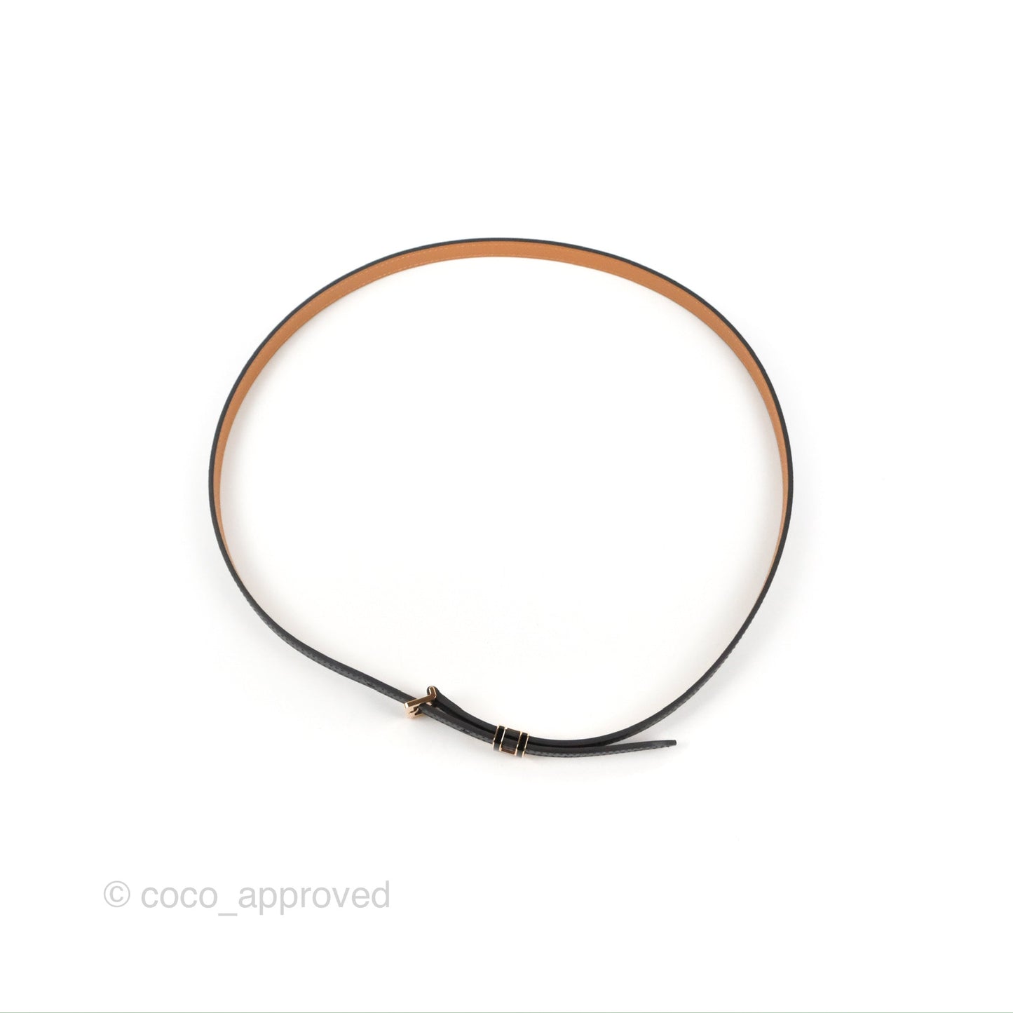 Hermes Pop H 15 Belt Epsom Black Rose Gold Hardware Size 90