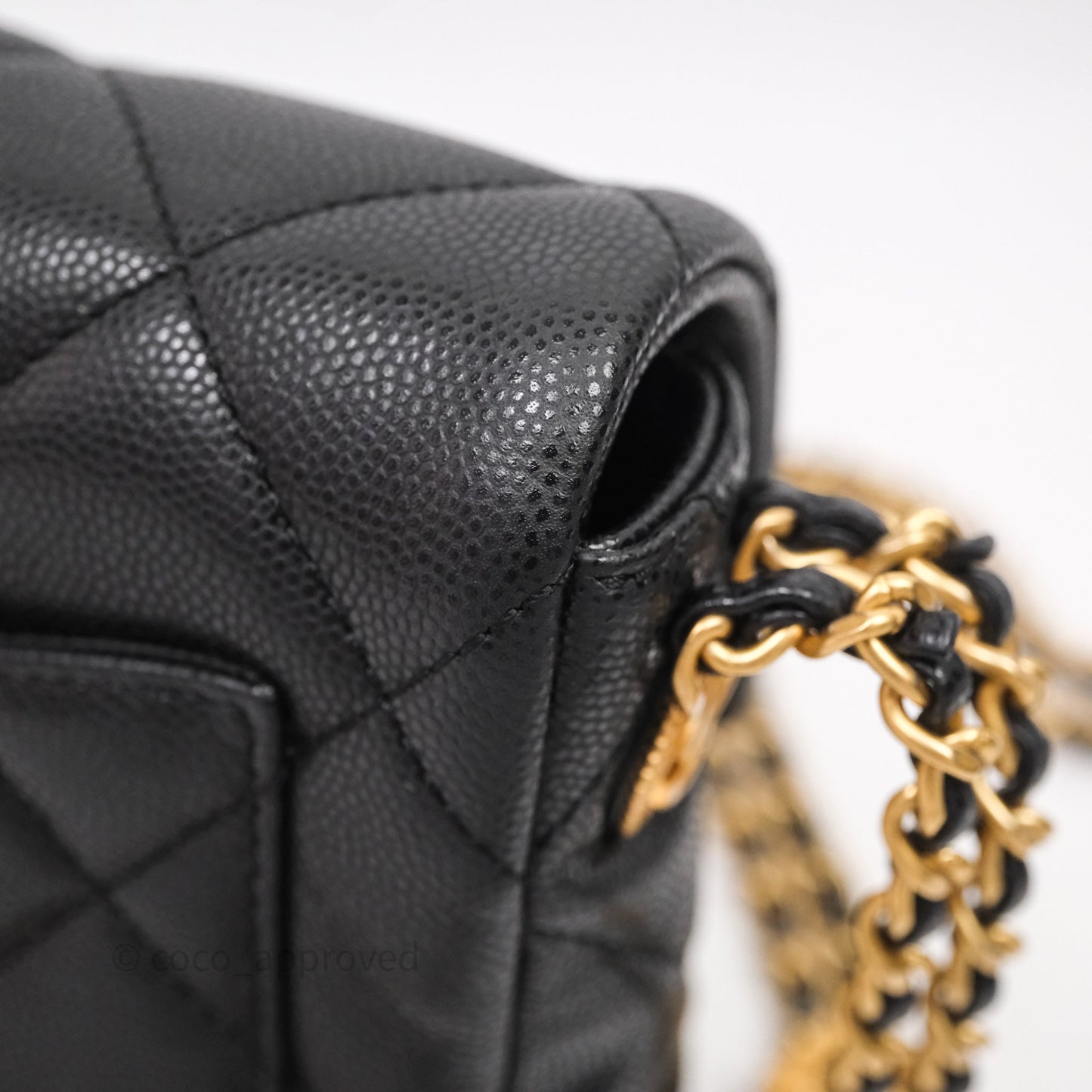 Chanel Twist Your Buttons Caviar Coin Purse Chain Black Bag Gold Hardware