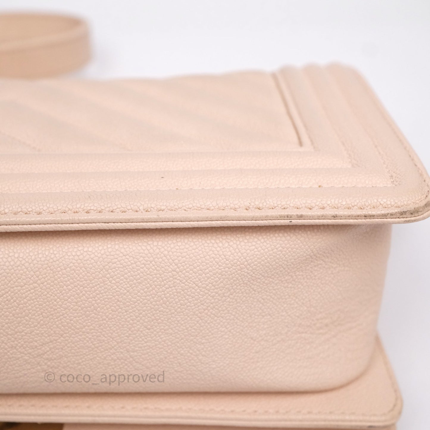 Chanel Chevron Medium Boy Light Pink Caviar Gold Hardware