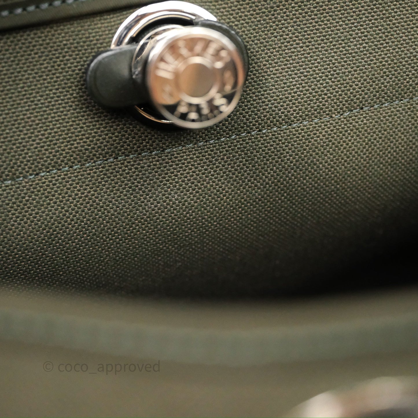 Hermès Herbag Zip 31 Khaki Canvas Palladium Hardware