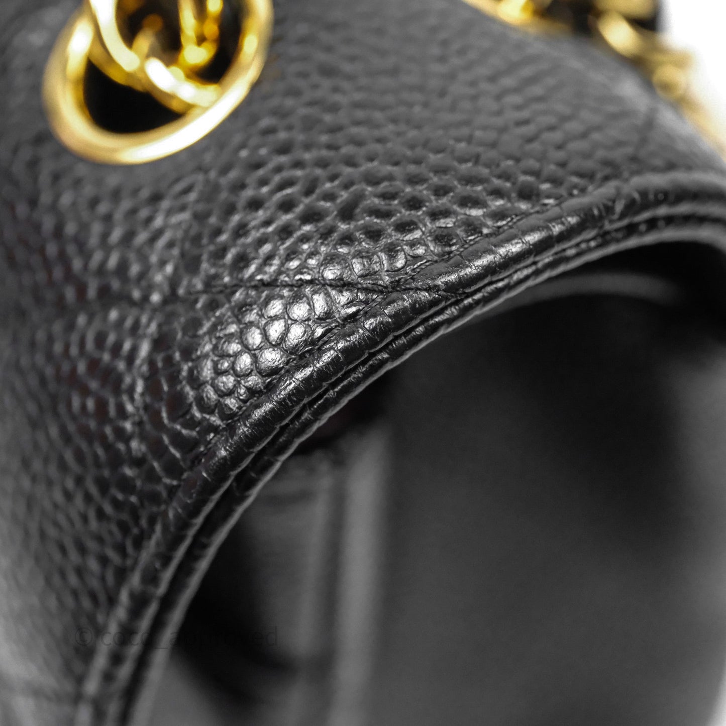 Chanel Quilted Jumbo Double Flap Black Caviar Gold Hardware