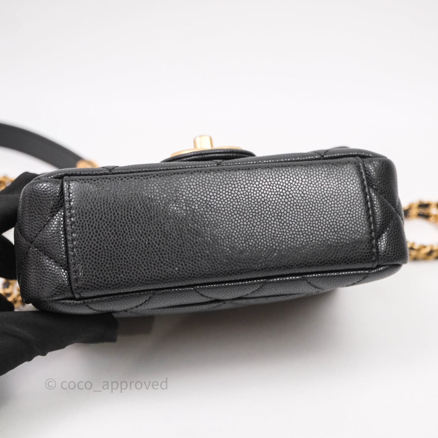 Chanel Twist Your Buttons Caviar Coin Purse Chain Black Bag Gold Hardware