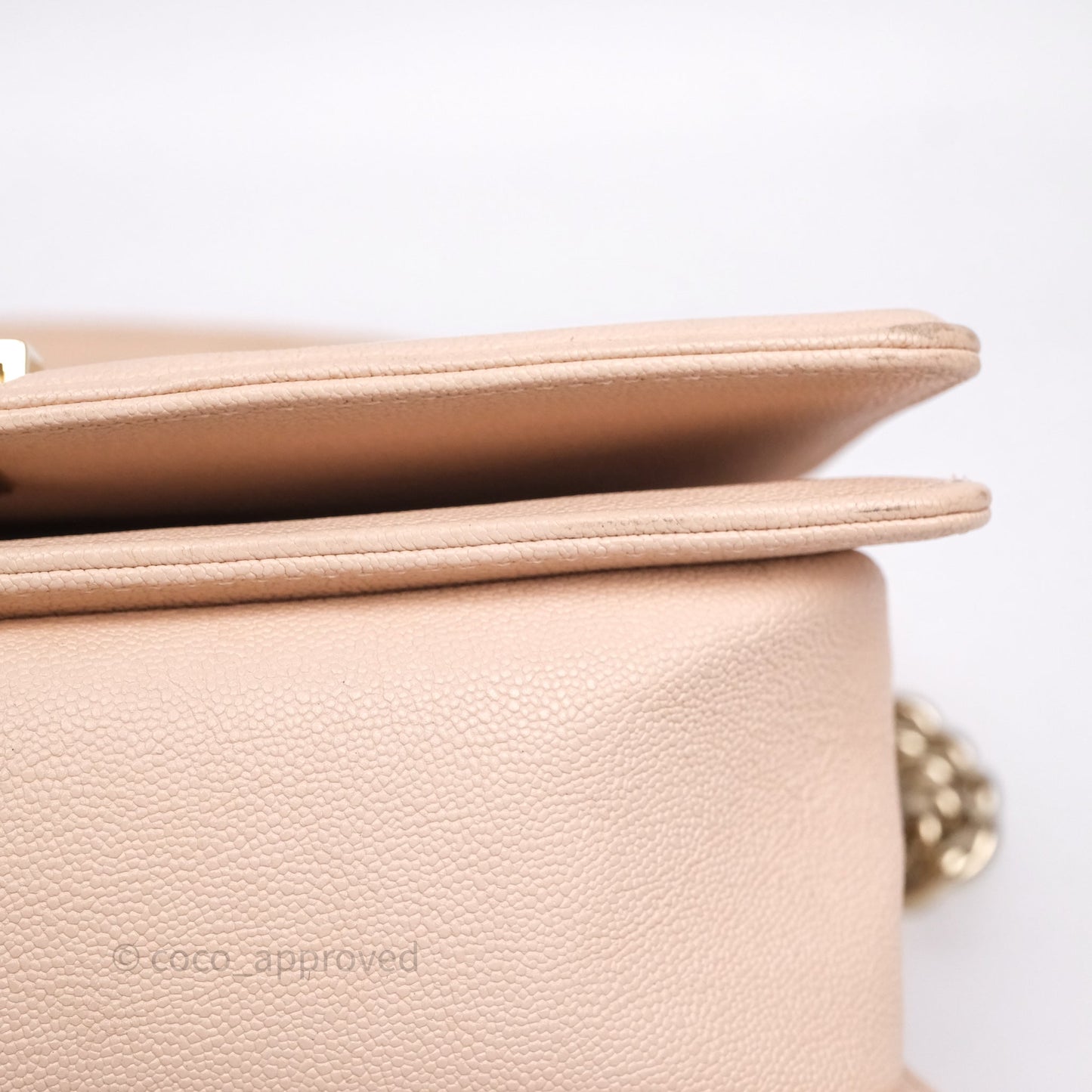 Chanel Chevron Medium Boy Light Pink Caviar Gold Hardware