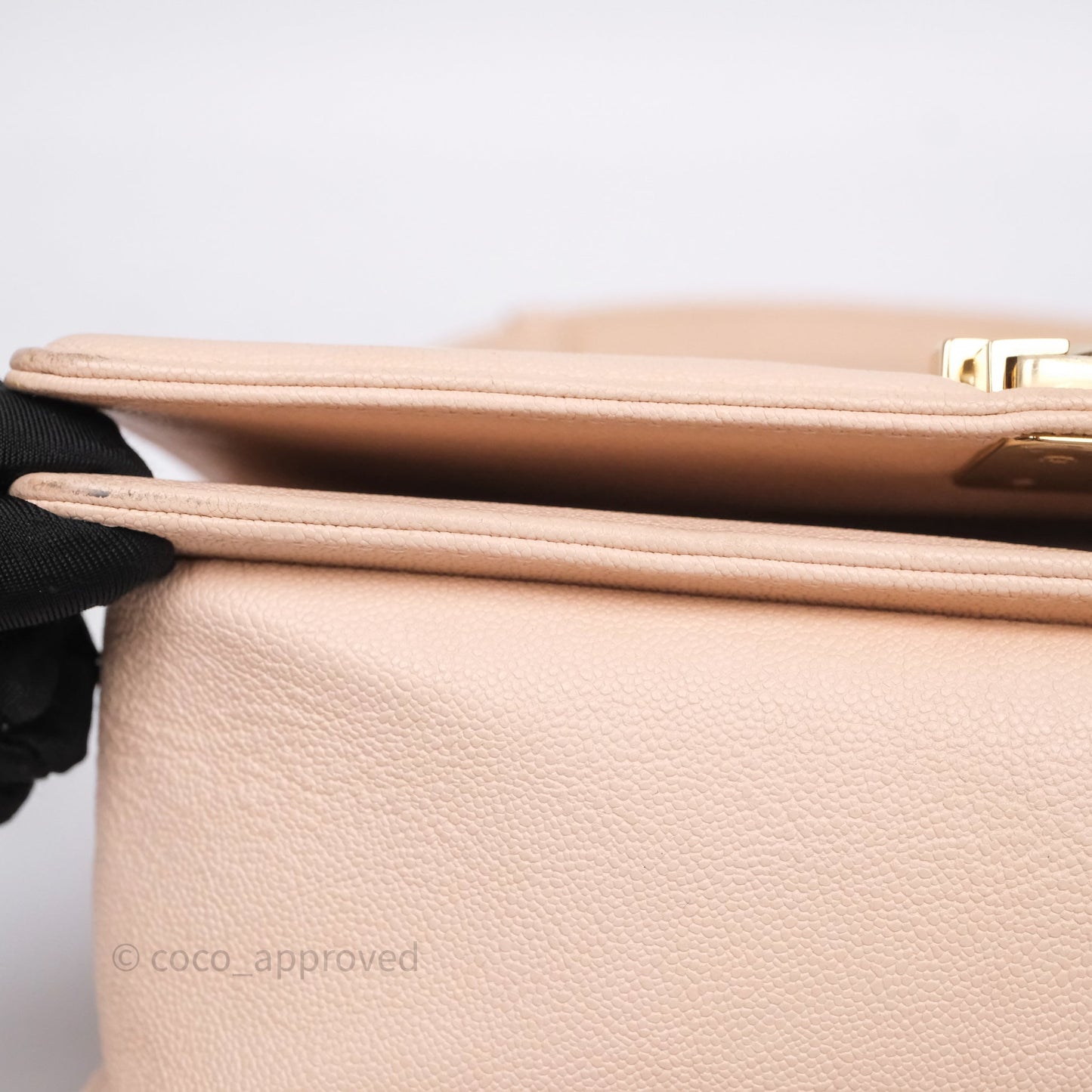 Chanel Chevron Medium Boy Light Pink Caviar Gold Hardware