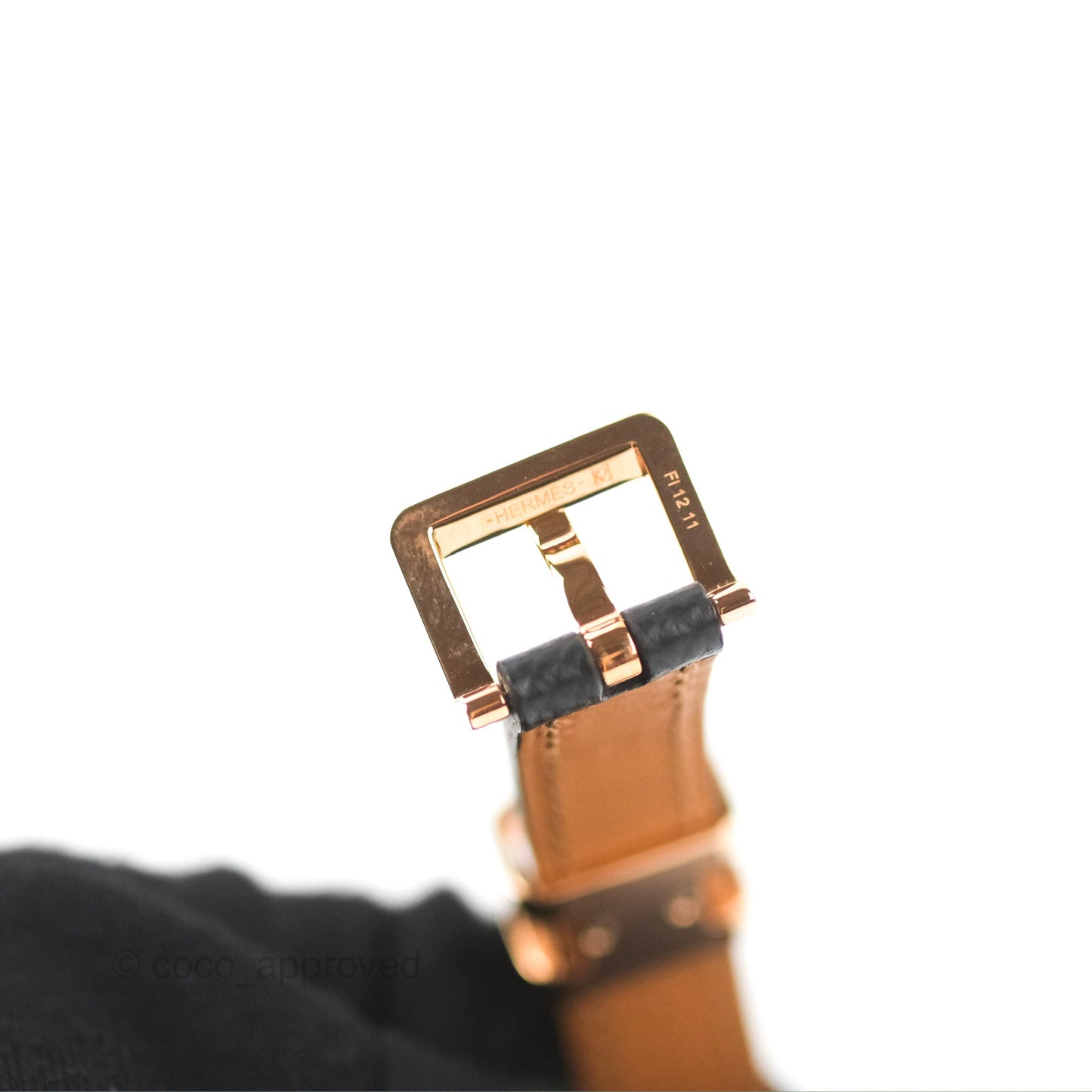 Hermes Pop H 15 Belt Epsom Black Rose Gold Hardware Size 90
