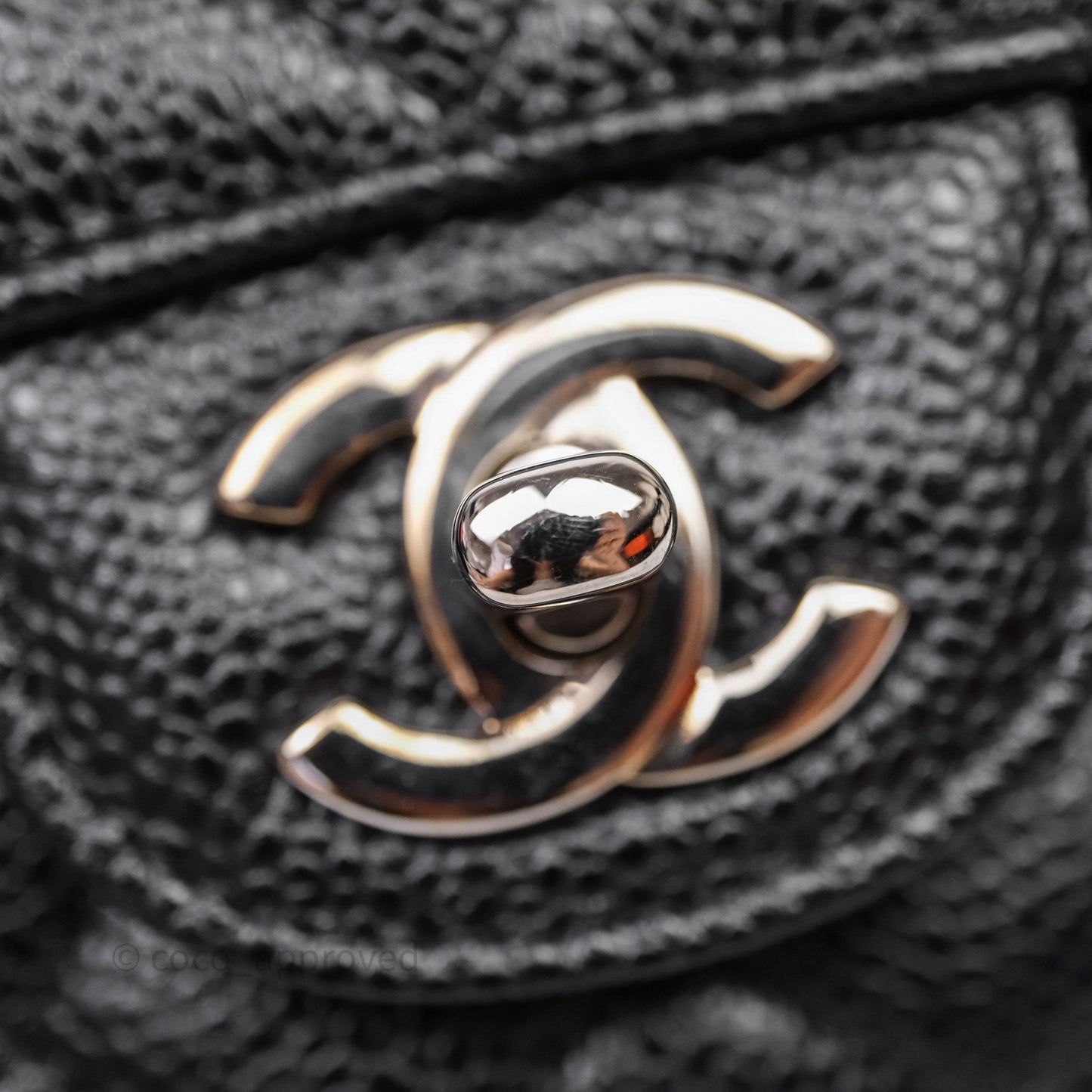 Chanel Classic M/L Medium Flap Quilted Black Caviar Silver Hardware