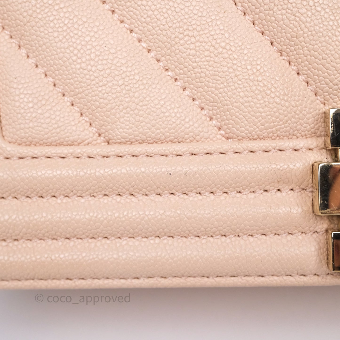 Chanel Chevron Medium Boy Light Pink Caviar Gold Hardware
