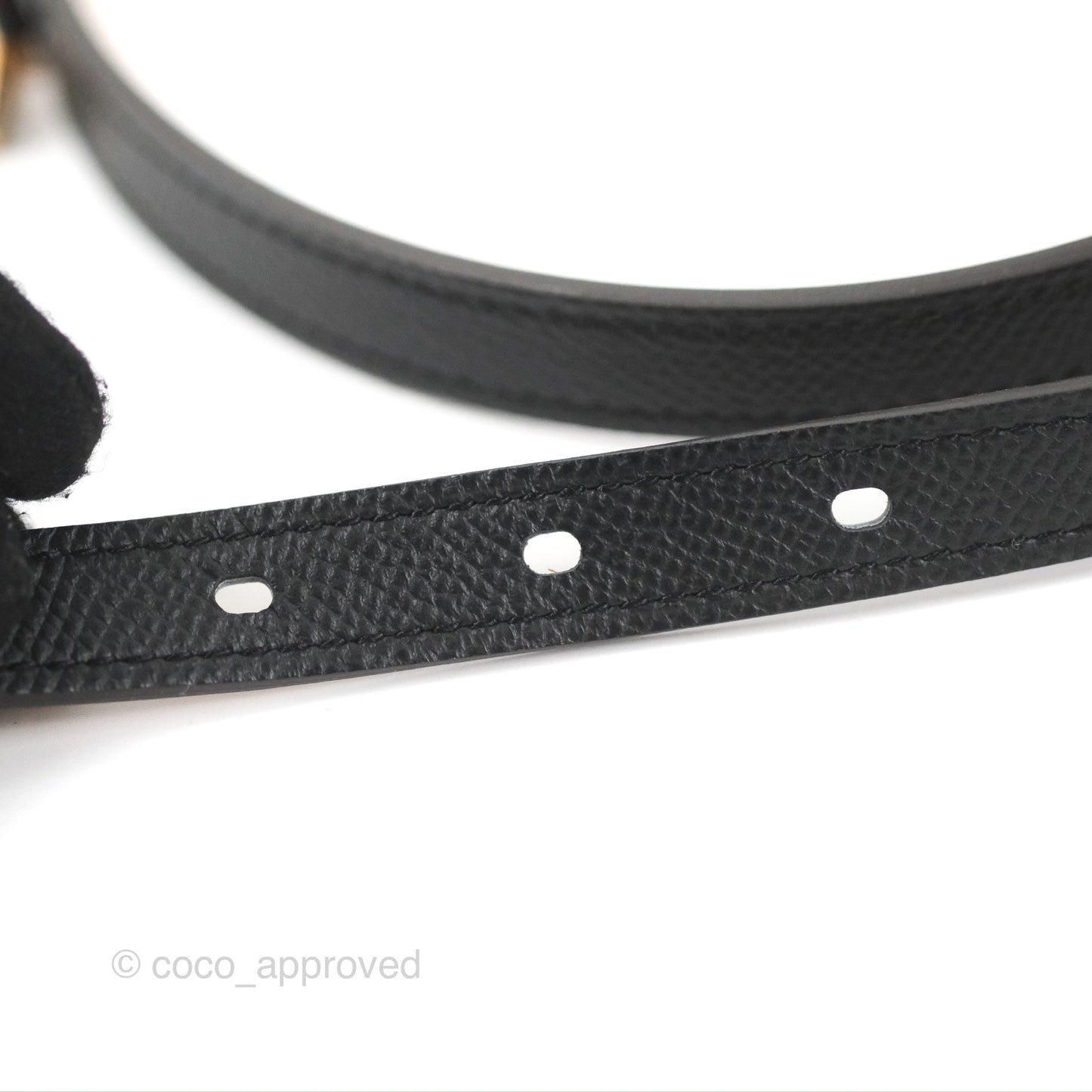 Hermes Pop H 15 Belt Epsom Black Rose Gold Hardware Size 90