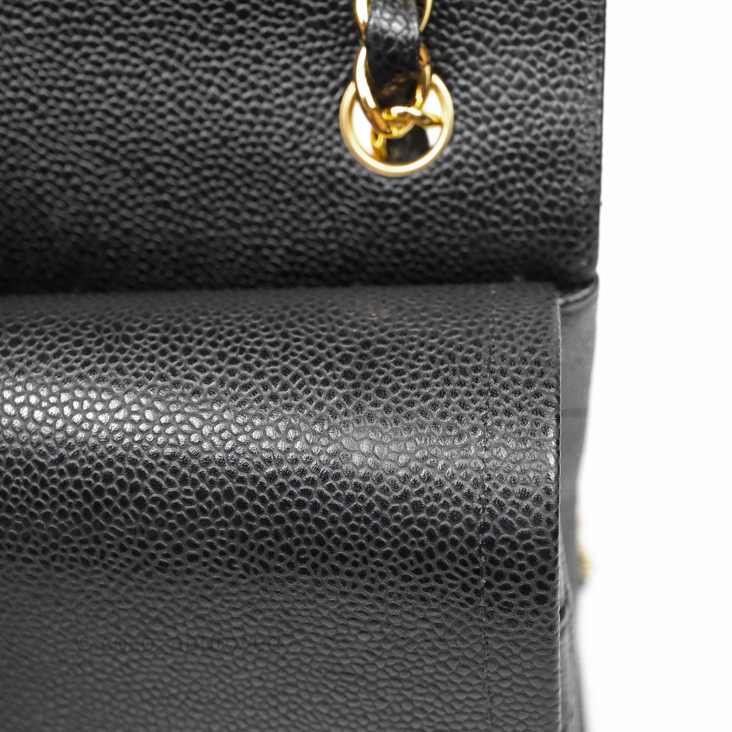 Chanel Quilted Jumbo Double Flap Black Caviar Gold Hardware