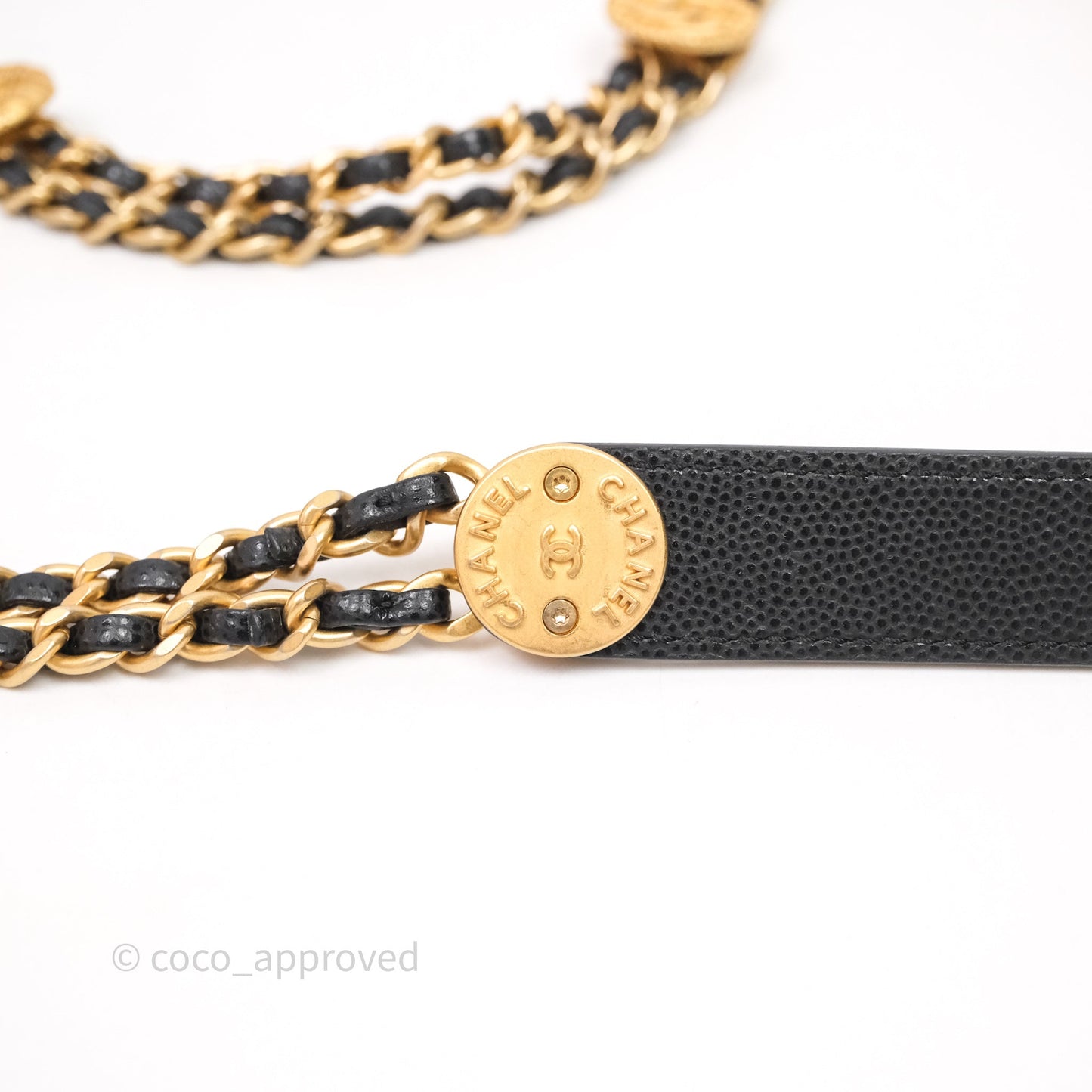 Chanel Twist Your Buttons Caviar Coin Purse Chain Black Bag Gold Hardware
