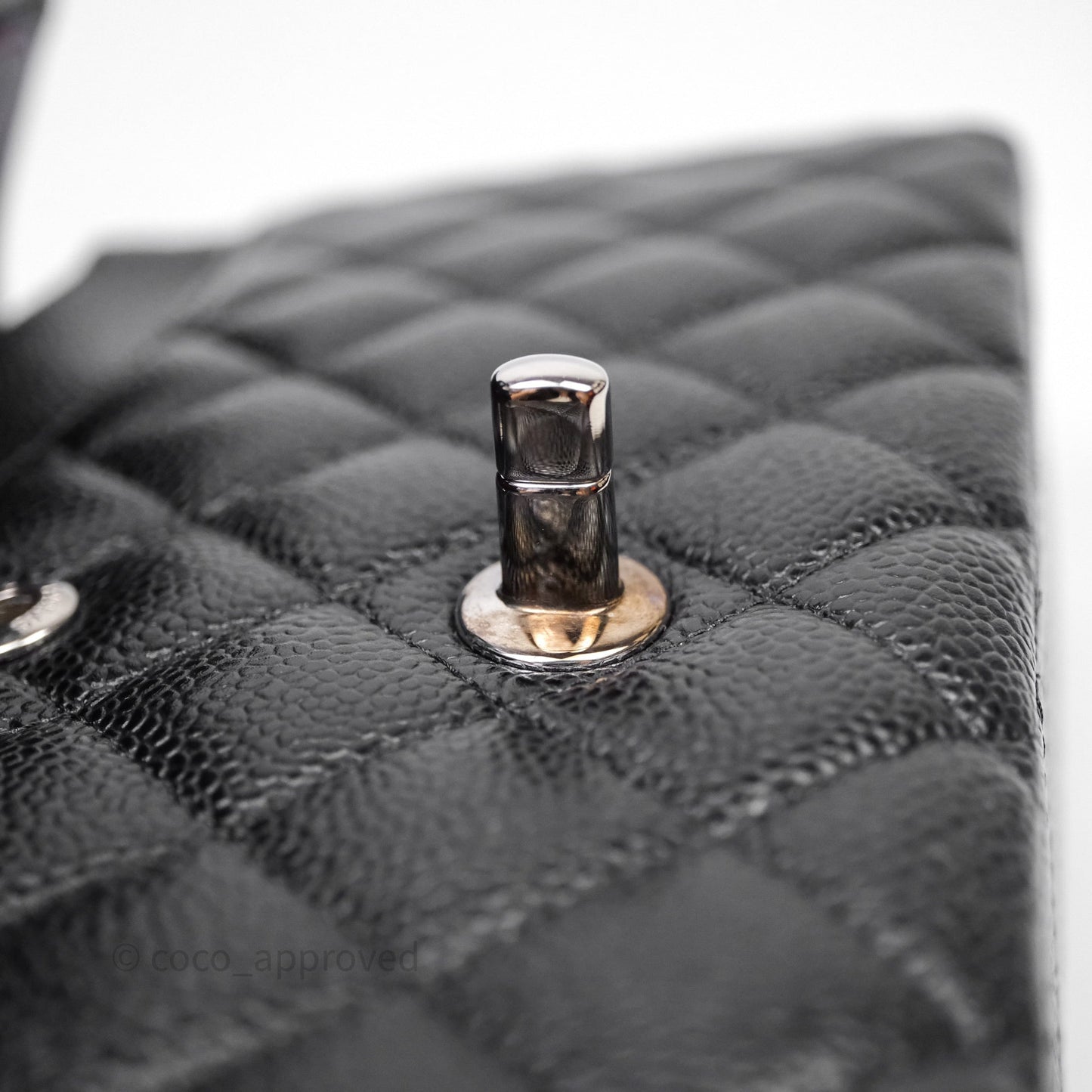 Chanel Classic M/L Medium Flap Quilted Black Caviar Silver Hardware