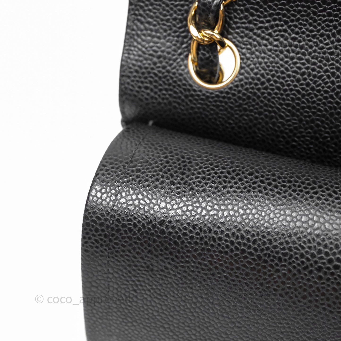 Chanel Quilted Jumbo Double Flap Black Caviar Gold Hardware