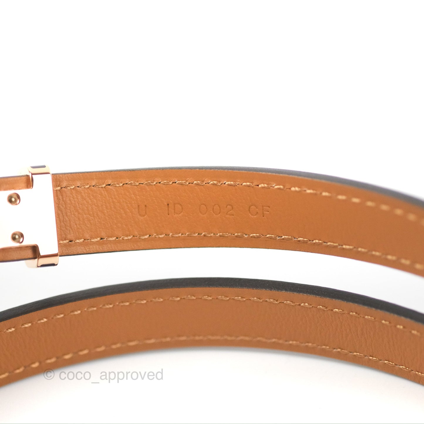Hermes Pop H 15 Belt Epsom Black Rose Gold Hardware Size 90
