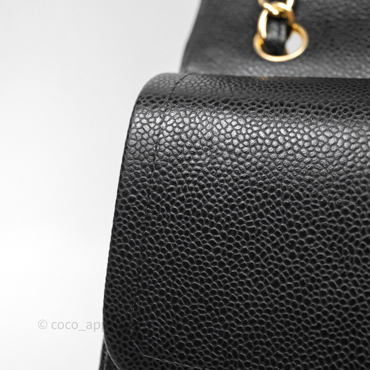 Chanel Quilted Jumbo Double Flap Black Caviar Gold Hardware