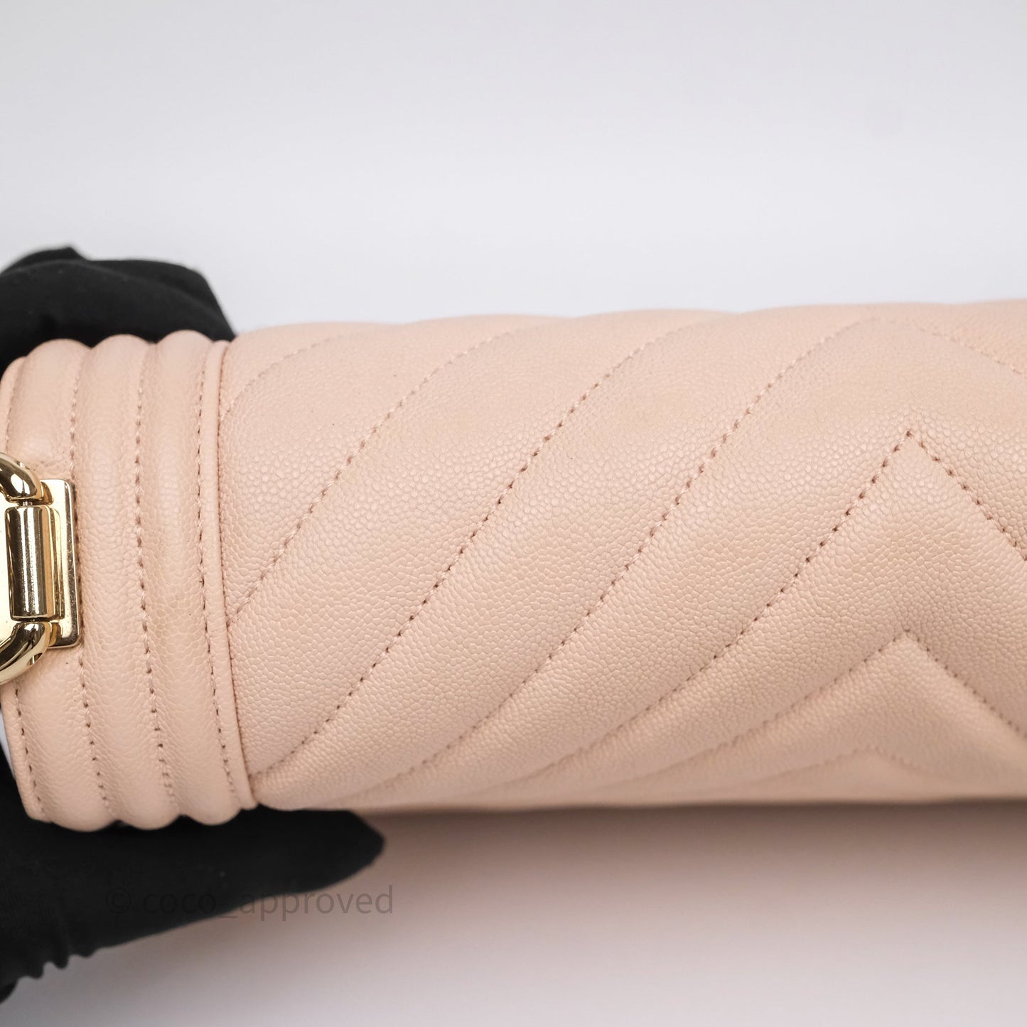 Chanel Chevron Medium Boy Light Pink Caviar Gold Hardware