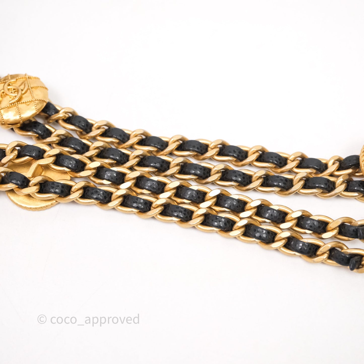 Chanel Twist Your Buttons Caviar Coin Purse Chain Black Bag Gold Hardware