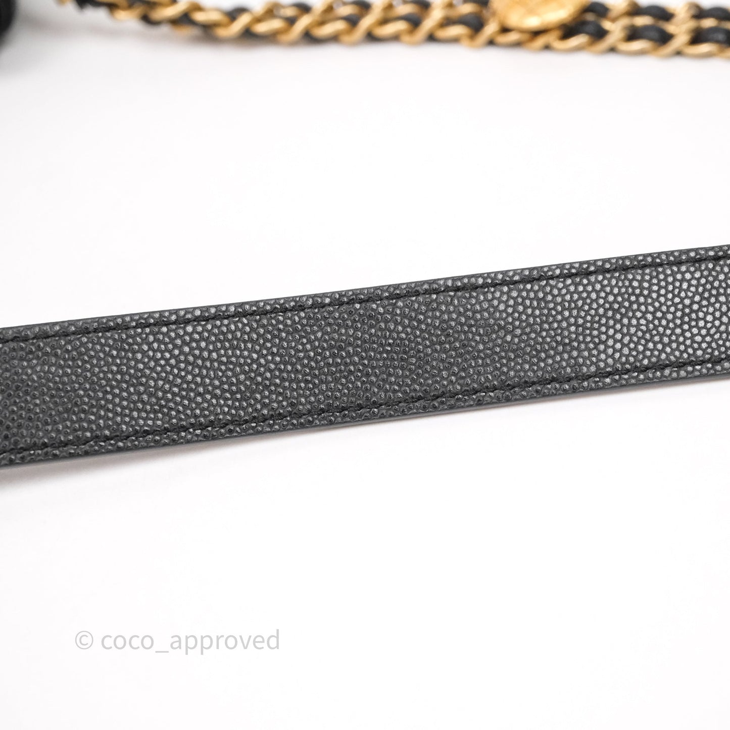Chanel Twist Your Buttons Caviar Coin Purse Chain Black Bag Gold Hardware