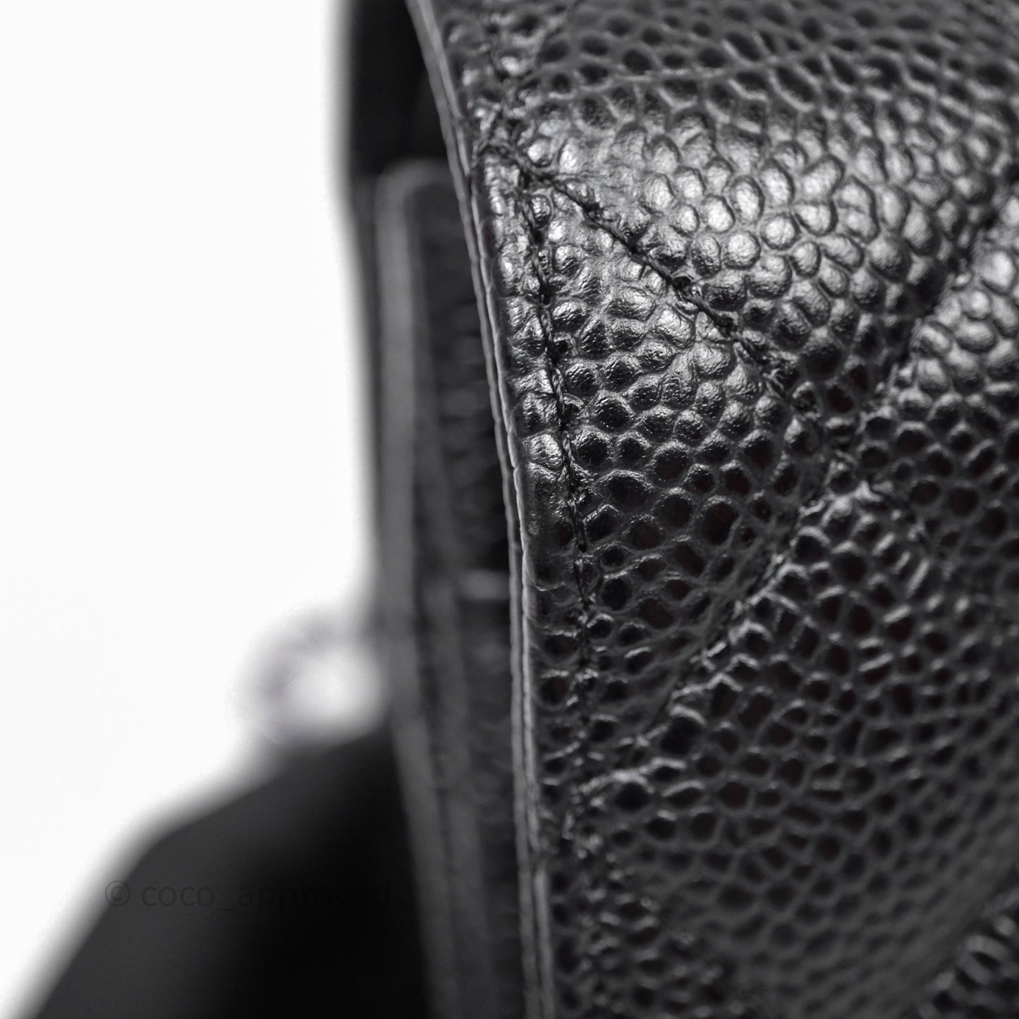 Chanel Classic M/L Medium Flap Quilted Black Caviar Silver Hardware