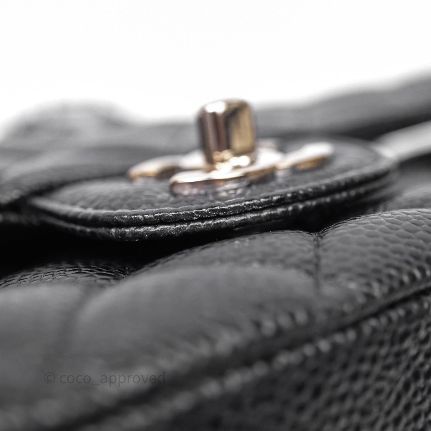 Chanel Classic M/L Medium Flap Quilted Black Caviar Silver Hardware