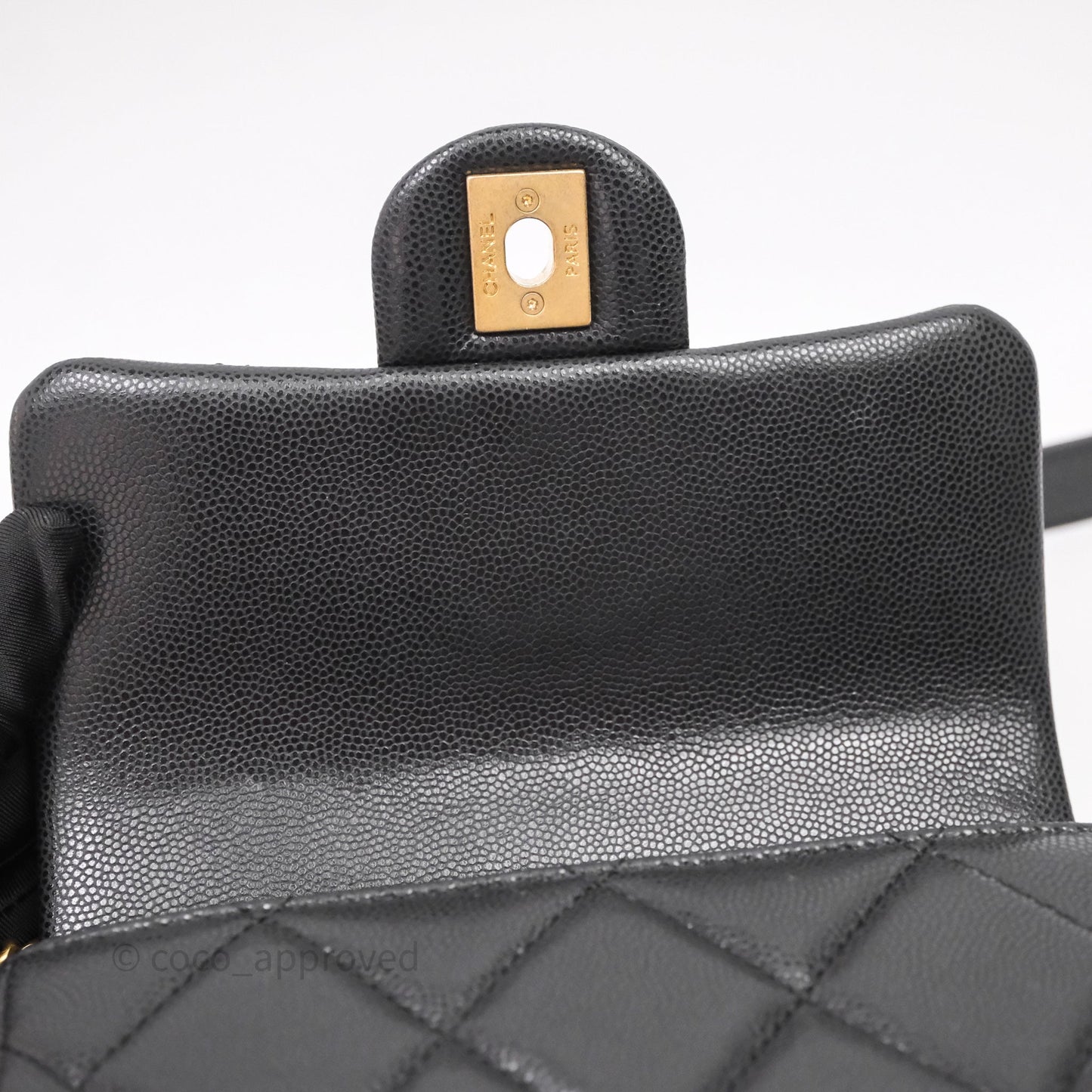 Chanel Twist Your Buttons Caviar Coin Purse Chain Black Bag Gold Hardware