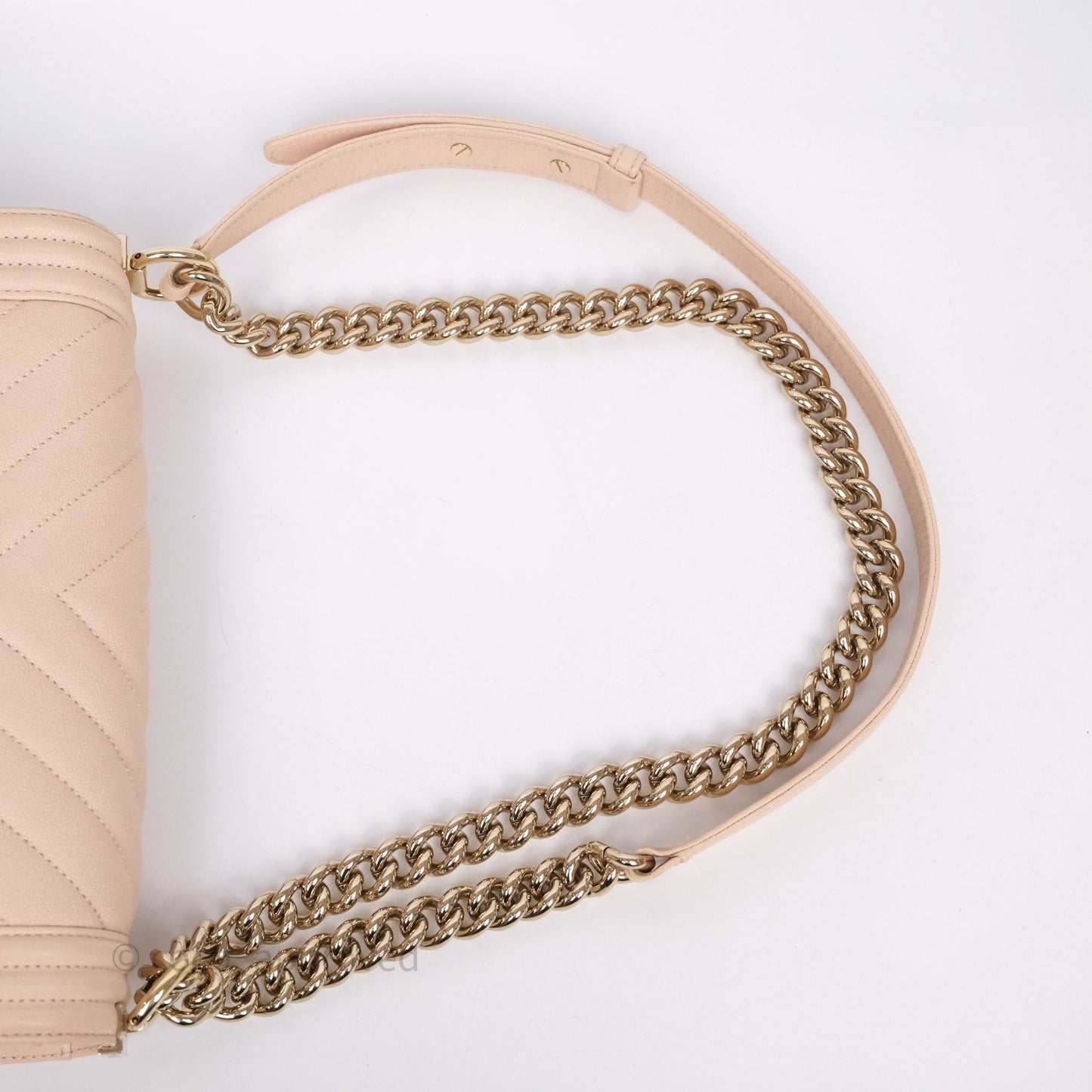 Chanel Chevron Medium Boy Light Pink Caviar Gold Hardware