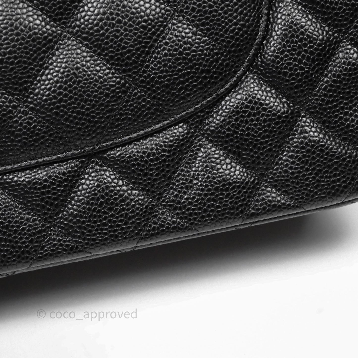 Chanel Quilted Jumbo Double Flap Black Caviar Gold Hardware