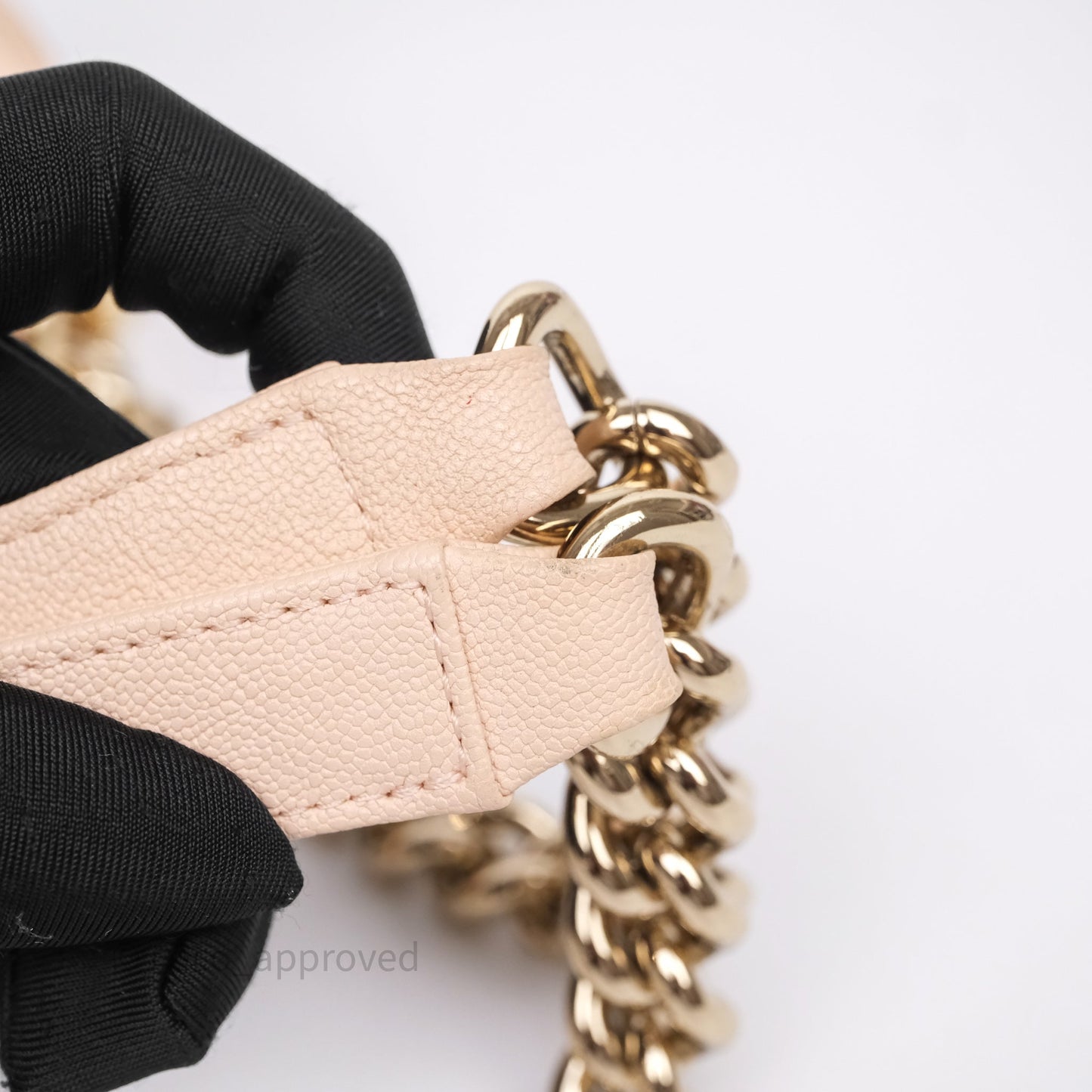 Chanel Chevron Medium Boy Light Pink Caviar Gold Hardware
