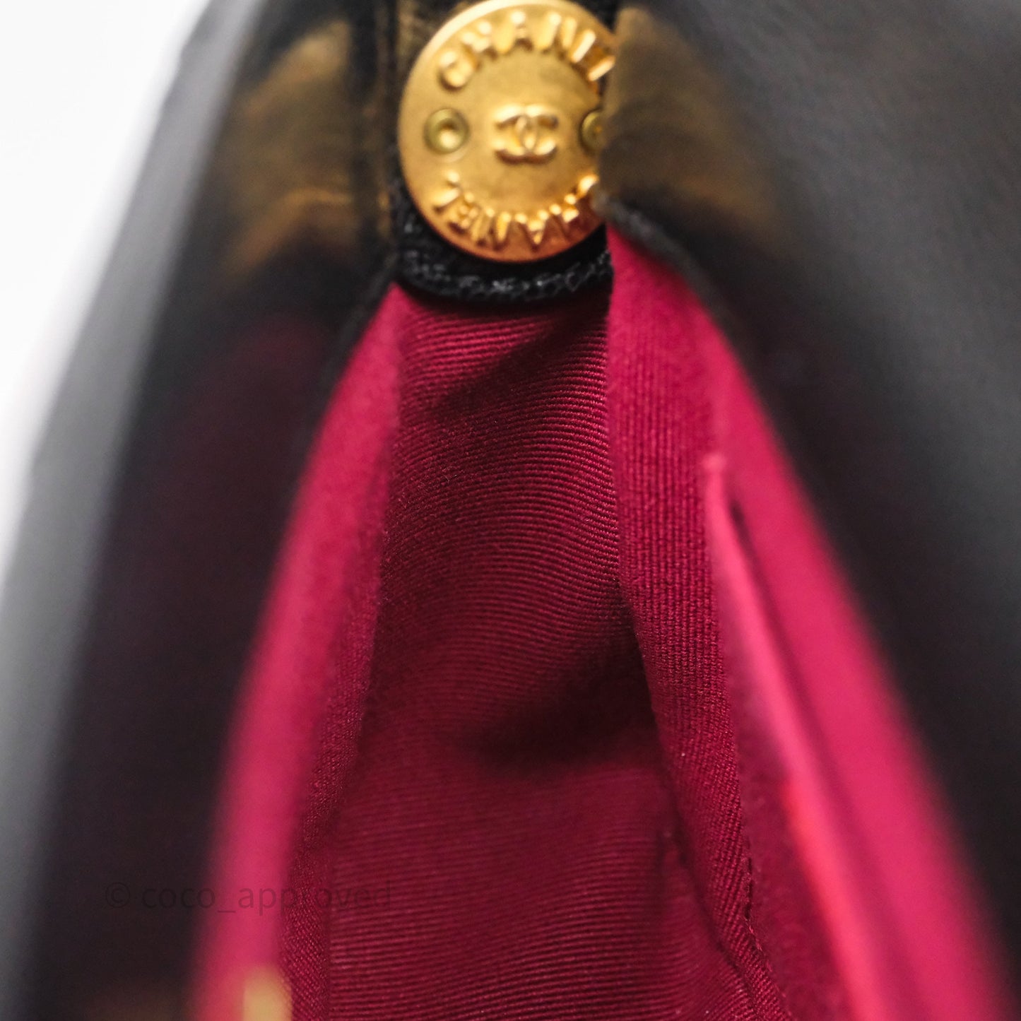 Chanel Twist Your Buttons Caviar Coin Purse Chain Black Bag Gold Hardware
