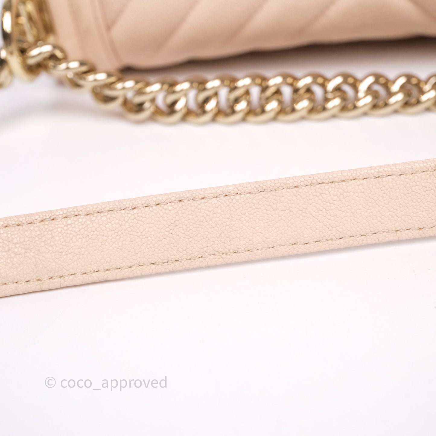 Chanel Chevron Medium Boy Light Pink Caviar Gold Hardware