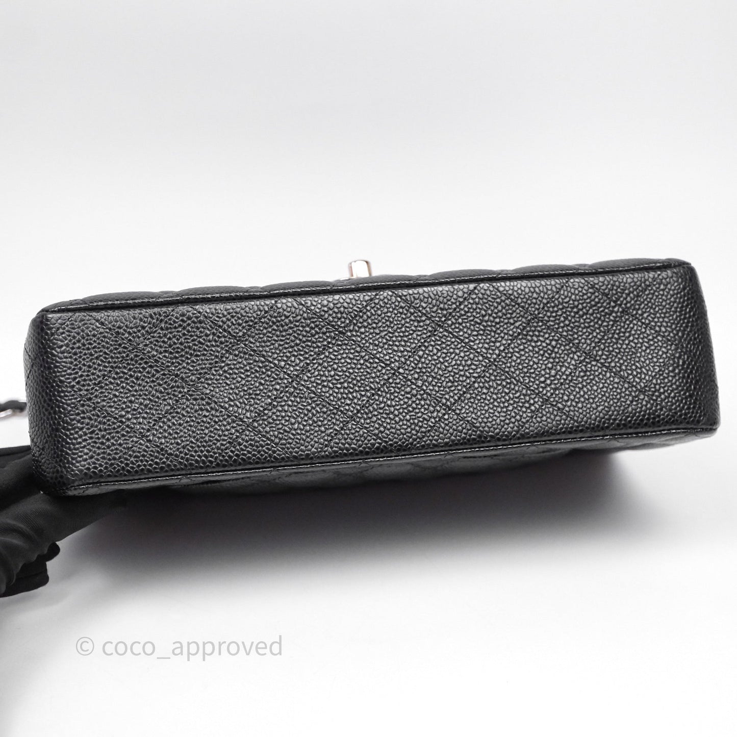 Chanel Classic M/L Medium Flap Quilted Black Caviar Silver Hardware