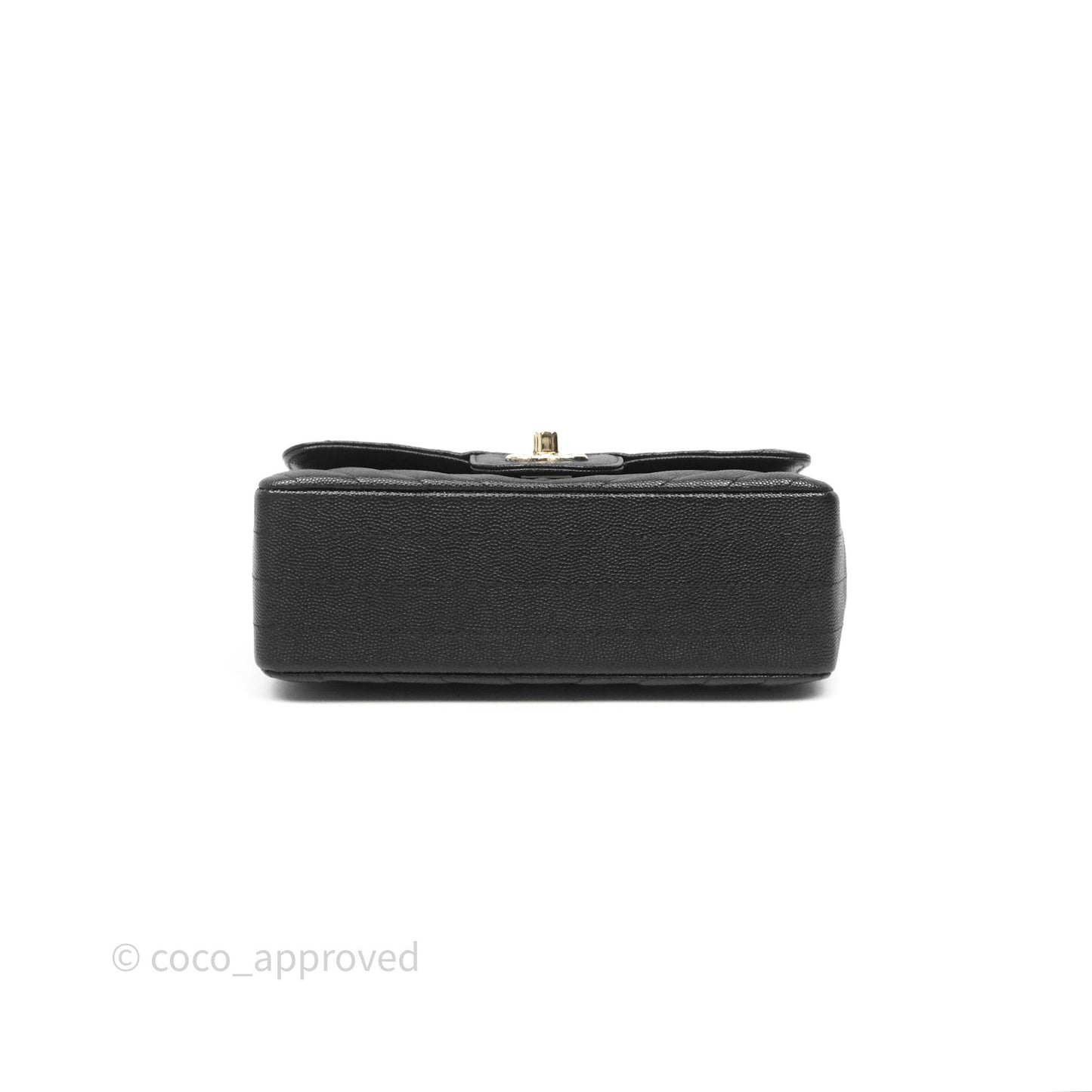 Chanel Mini Rectangular Chevron Black Caviar Gold Hardware