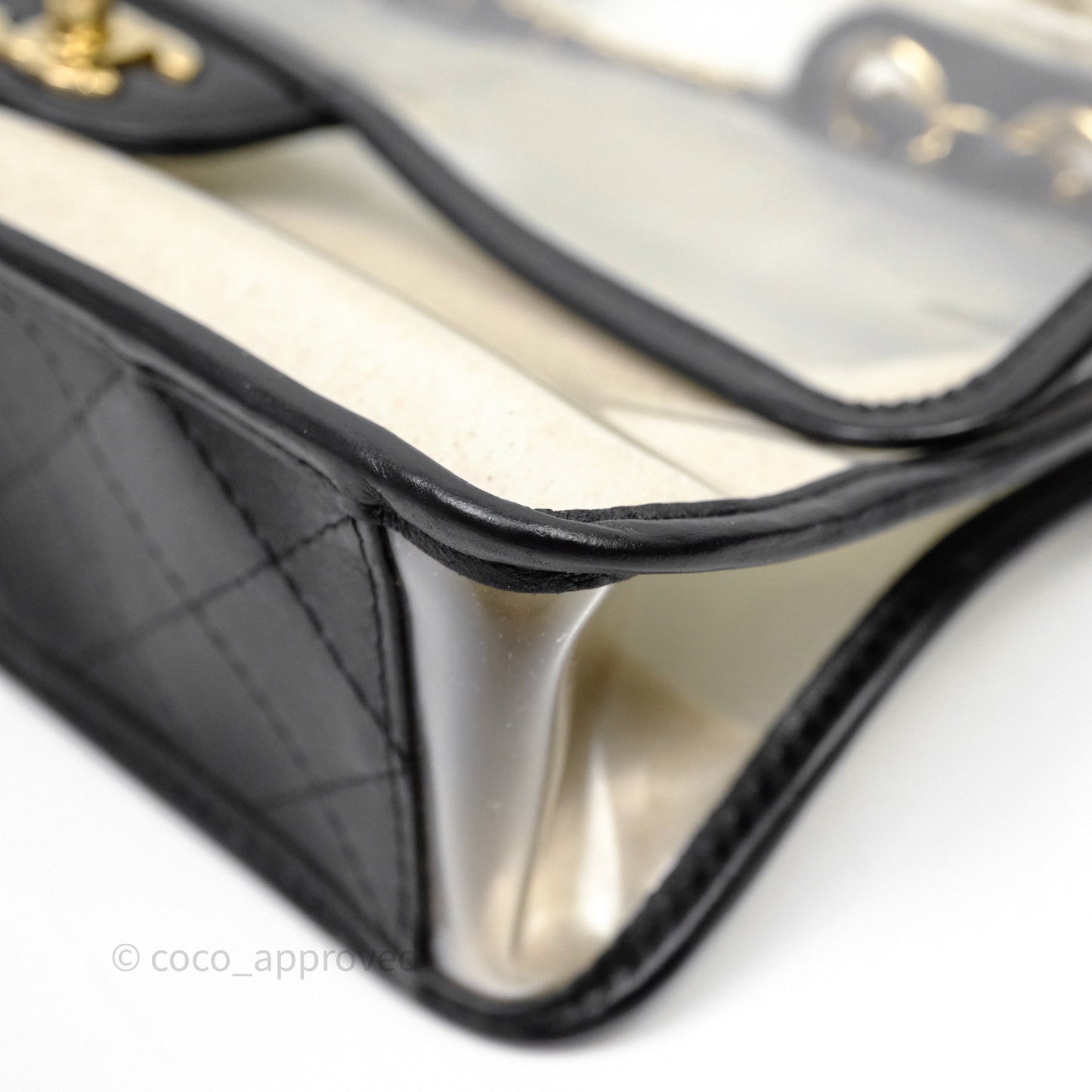 Chanel Medium Sand By The Sea PVC Flap Black Lambskin Gold Hardware