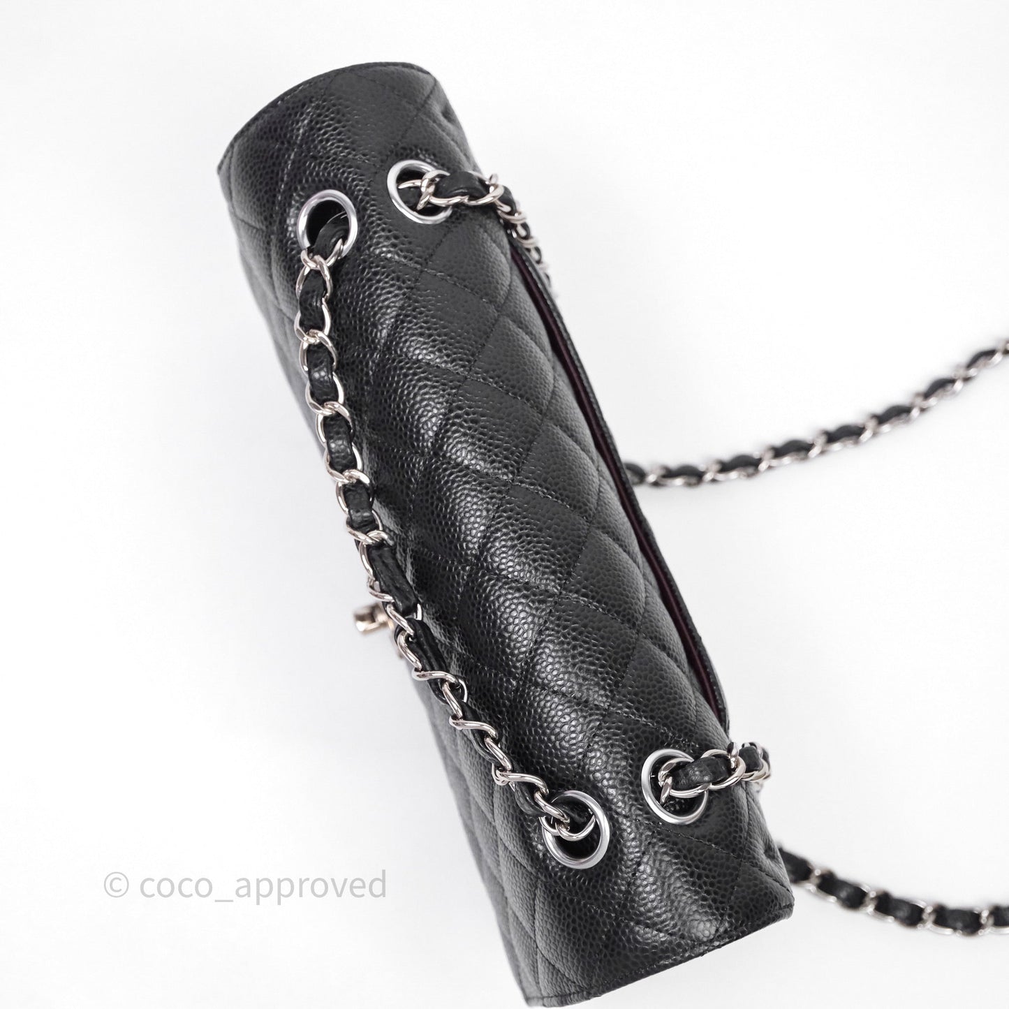 Chanel Classic M/L Medium Flap Quilted Black Caviar Silver Hardware