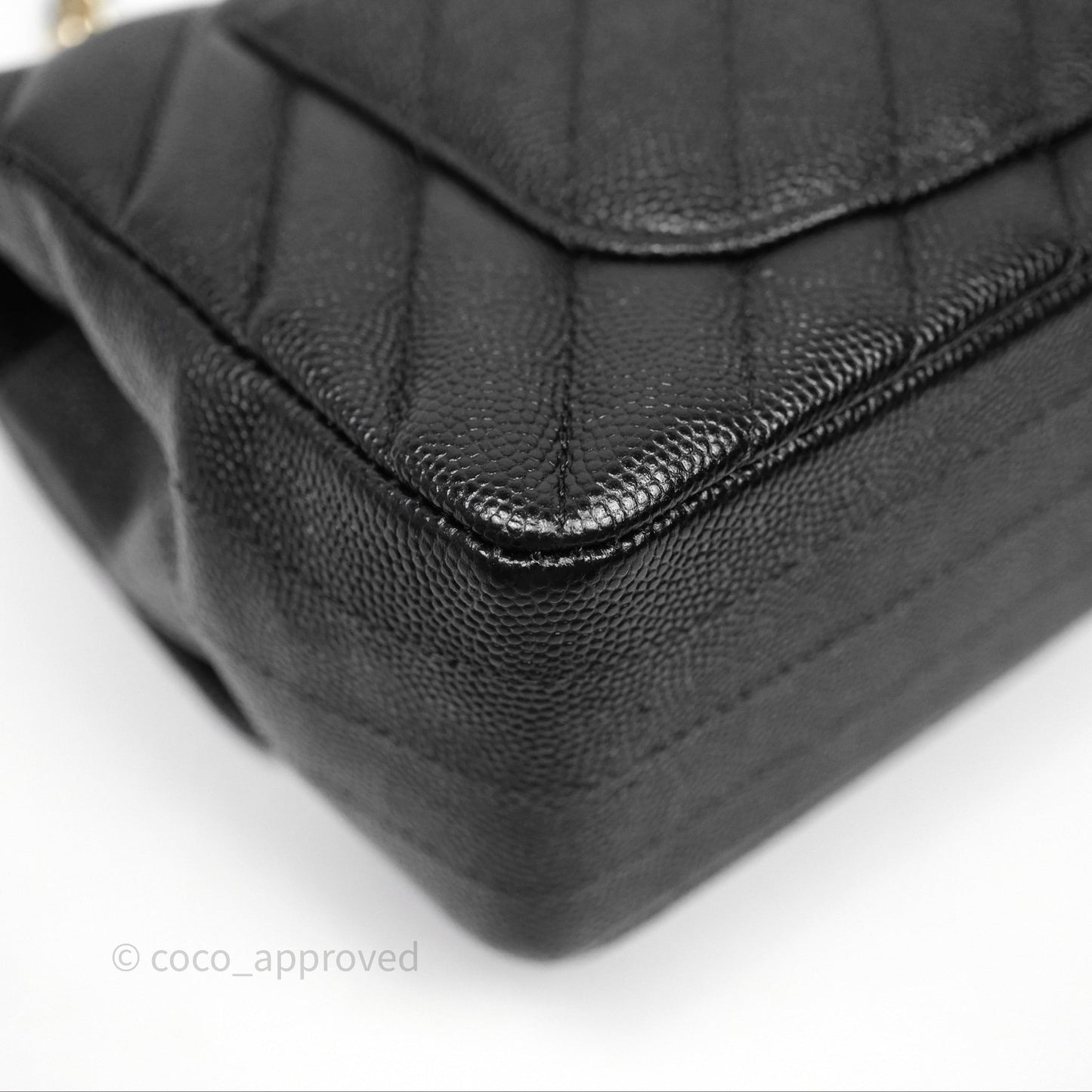 Chanel Mini Rectangular Chevron Black Caviar Gold Hardware