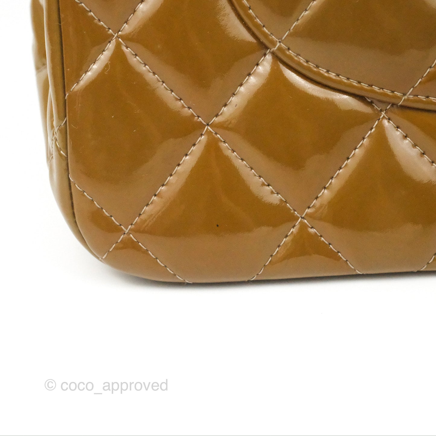 Chanel Jumbo Double Flap Brown Patent Silver Hardware⁣⁣