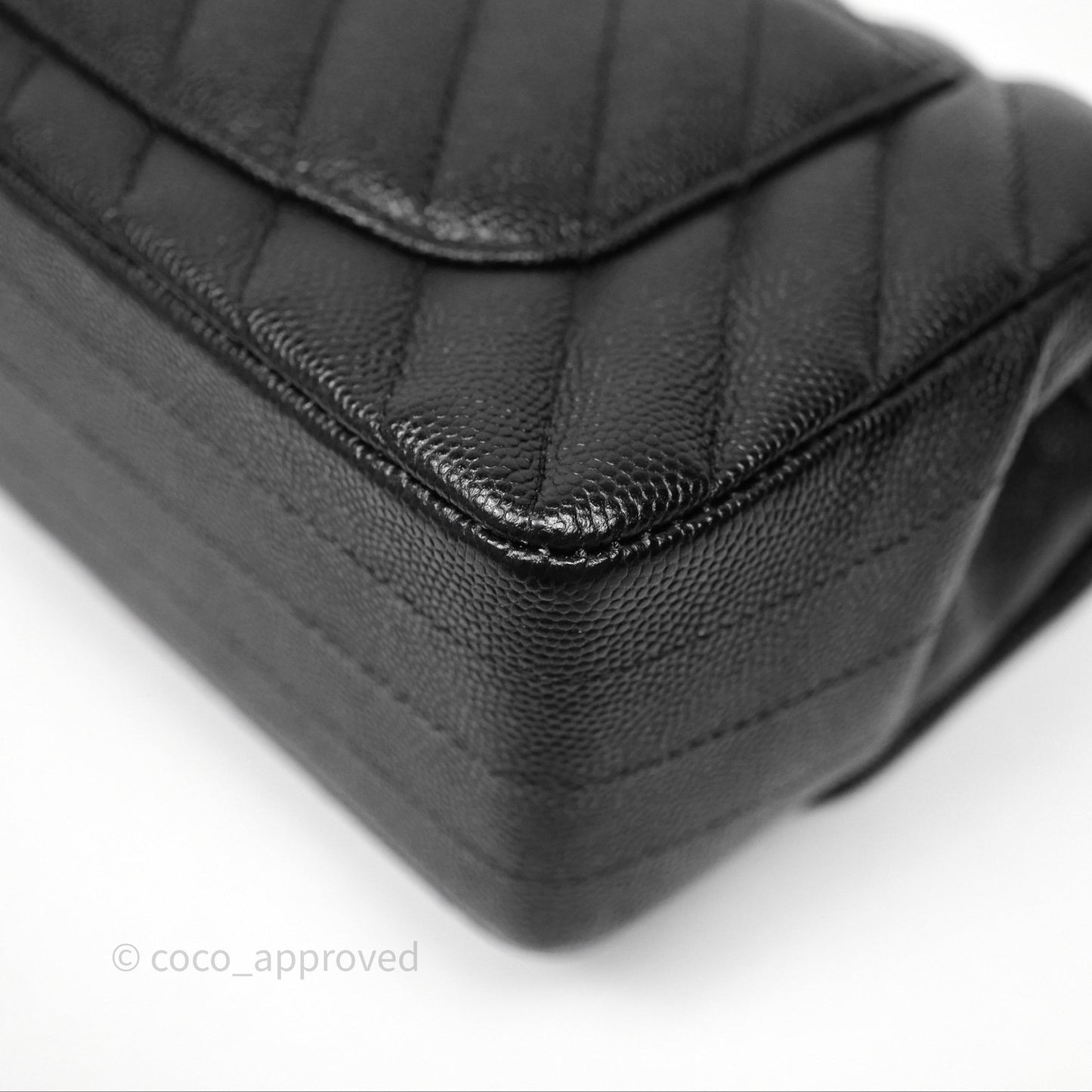 Chanel Mini Rectangular Chevron Black Caviar Gold Hardware