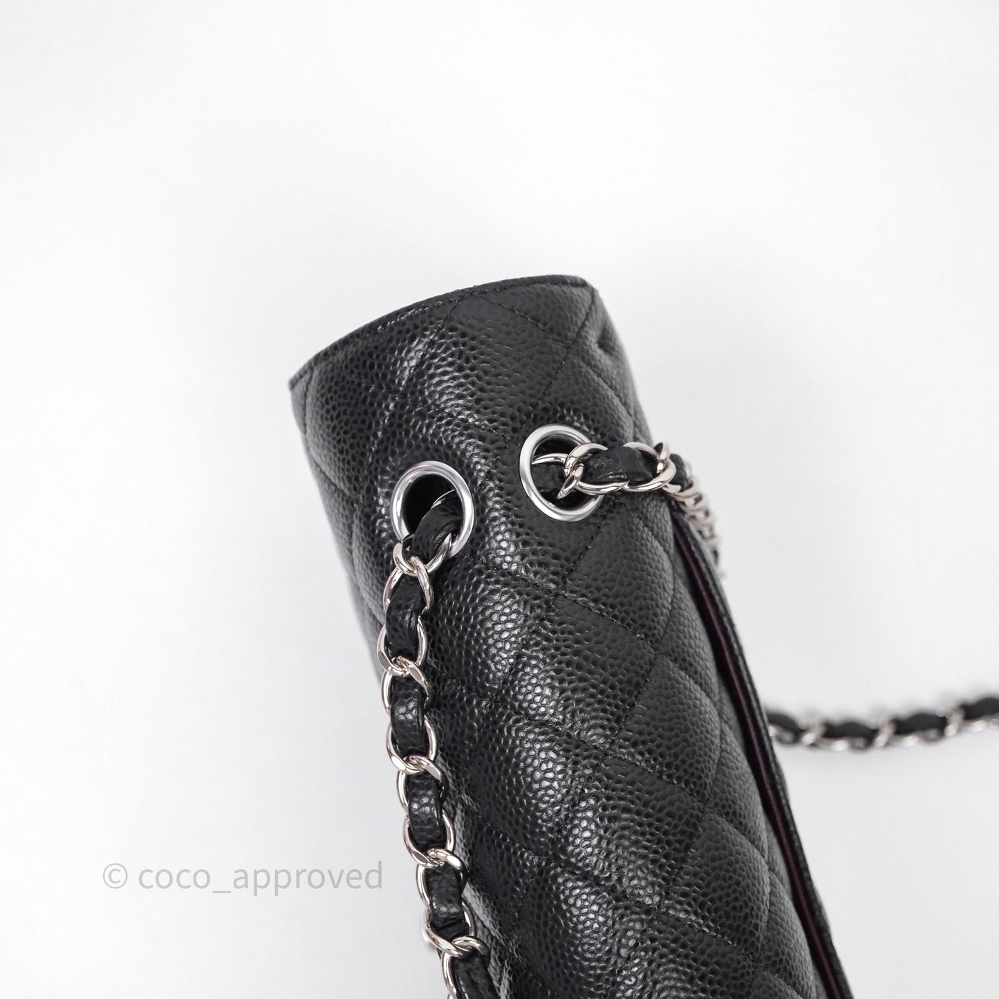 Chanel Classic M/L Medium Flap Quilted Black Caviar Silver Hardware