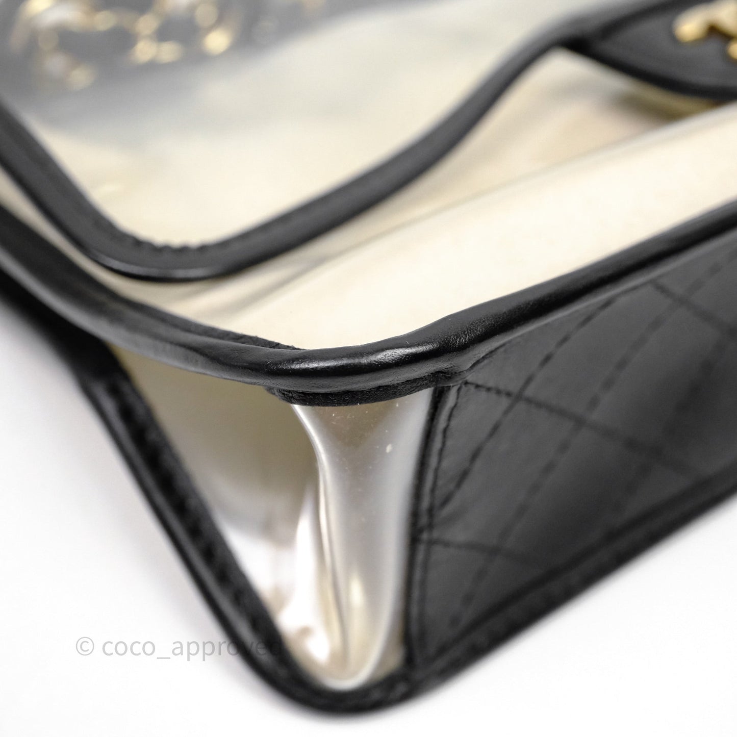 Chanel Medium Sand By The Sea PVC Flap Black Lambskin Gold Hardware